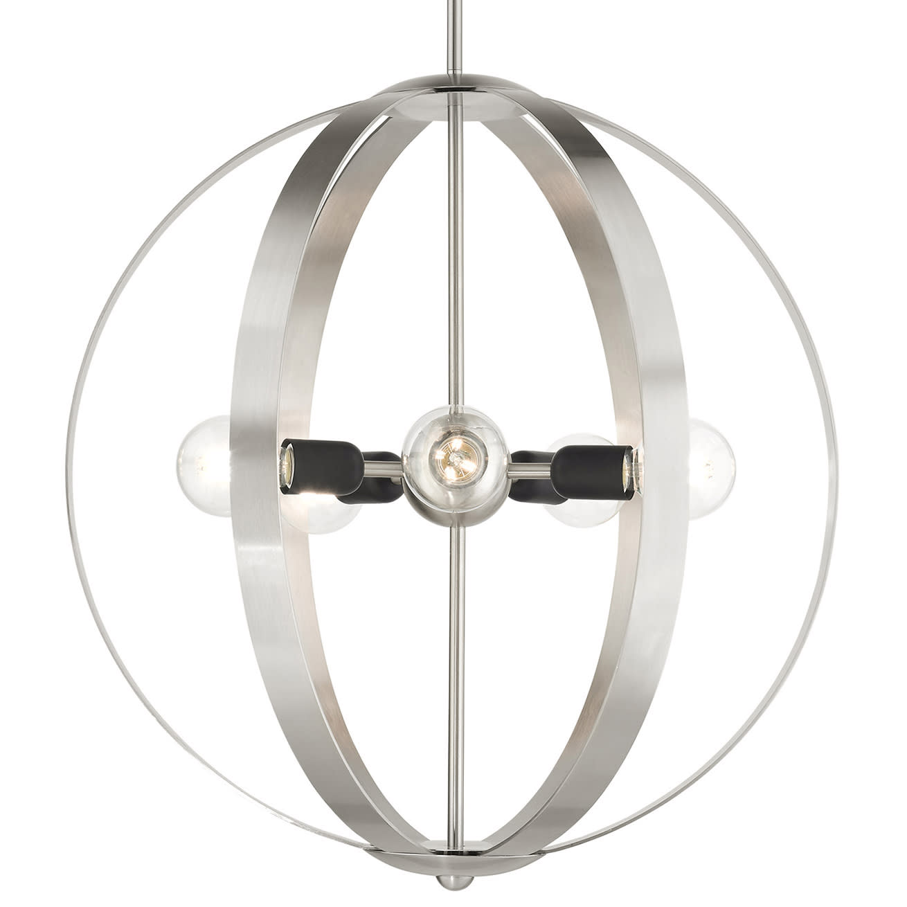 Photos - Chandelier / Lamp Livex Lighting 46416 Modesto 5 Light 24" Wide Pendant Brushed Nickel Indoor Lighting Pendants 46416-91