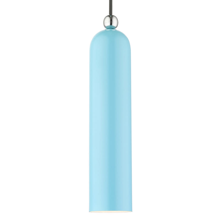 Photos - Chandelier / Lamp Livex Lighting 46751 Ardmore 5" Wide Mini Pendant Shiny Baby Blue Indoor Lighting Pendants 46751-74