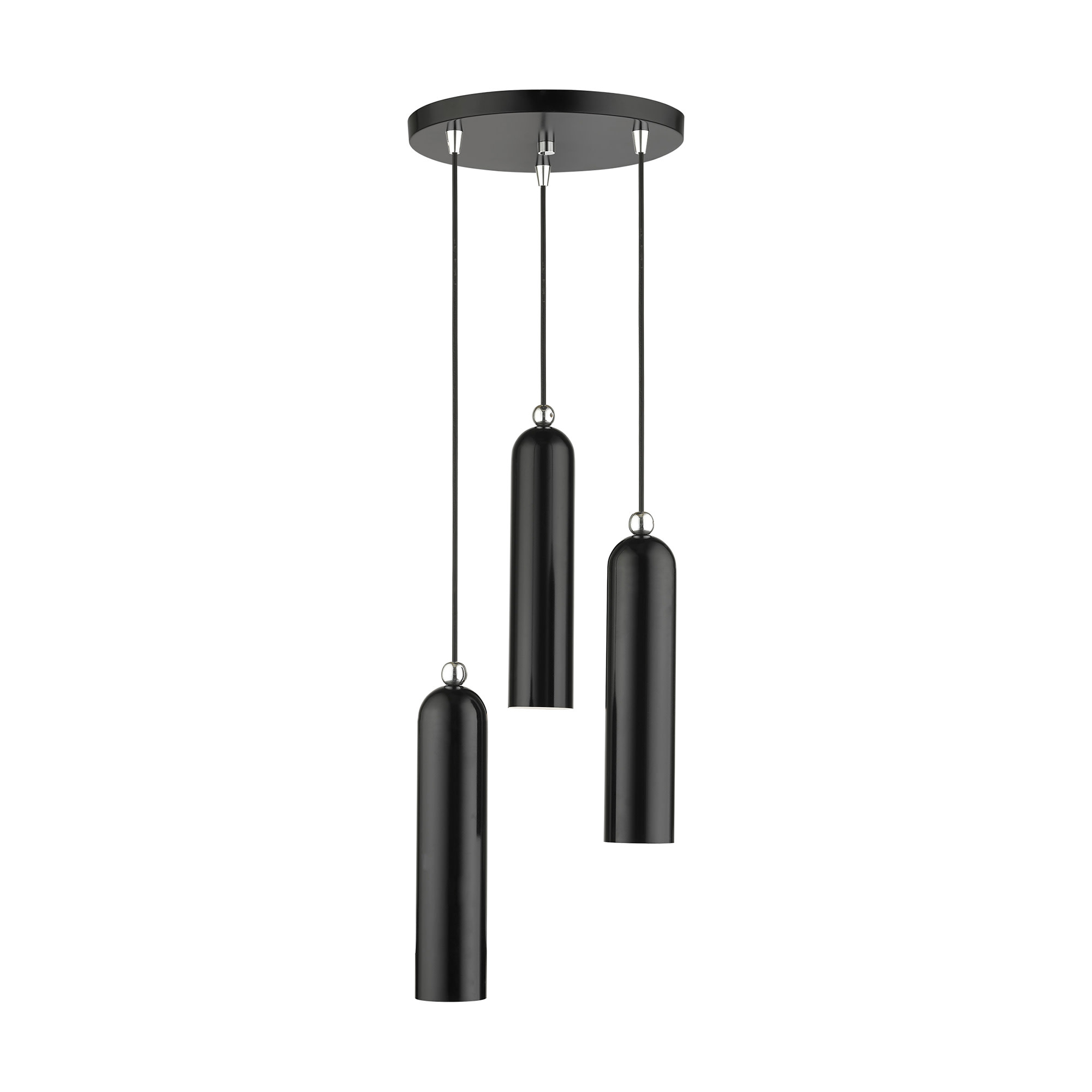 Photos - Chandelier / Lamp Wide Livex Lighting 46753 Ardmore 3 Light 13"  Multi Light Pendant Shiny Black Indoor Lighting Pendants 46753-68 