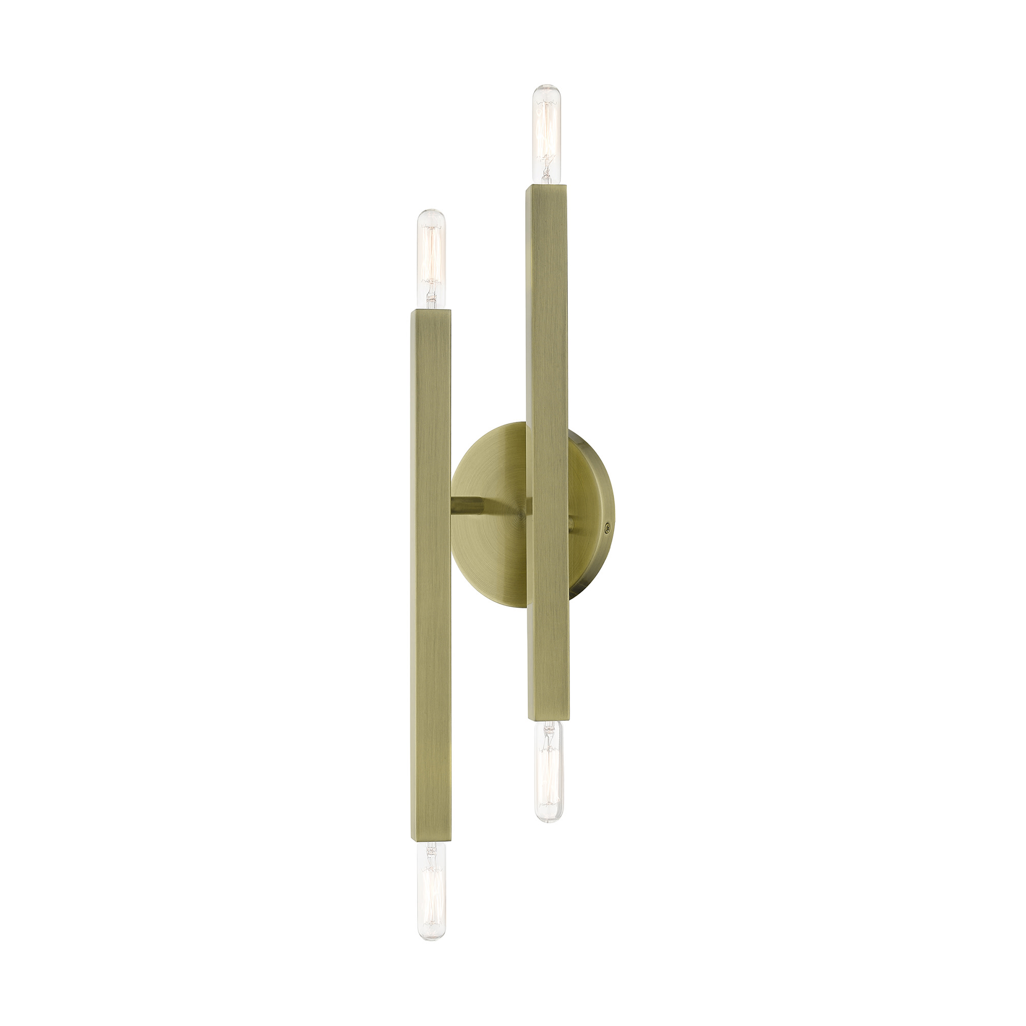 Photos - Chandelier / Lamp Monaco Livex Lighting 46982  4 Light 18" Tall Wall Sconce Antique Brass Indoor Lighting Wall Sconces 46982-01 