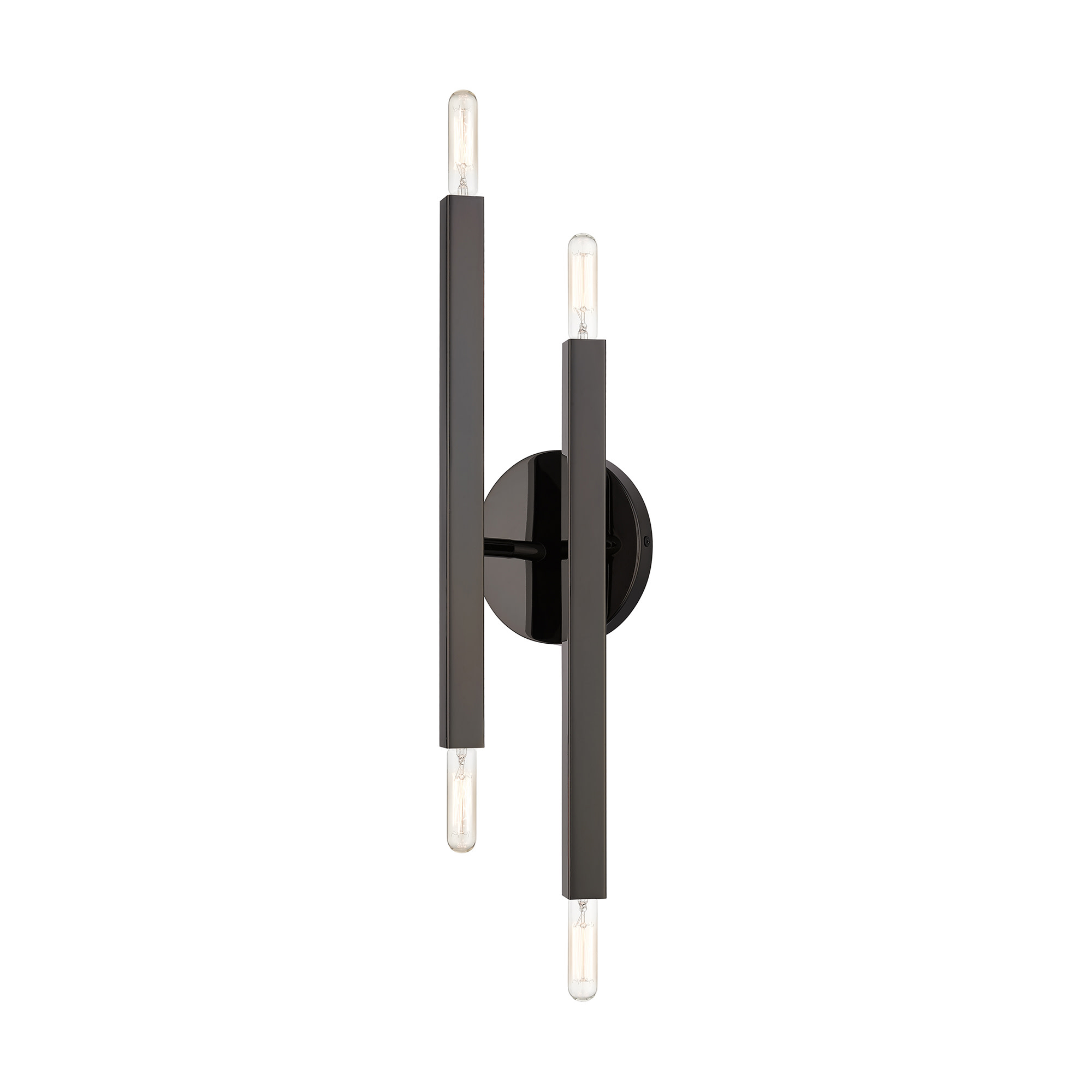 Photos - Chandelier / Lamp Monaco Livex Lighting 46982 4 Light 18" Tall Wall Sconce Black Chrome Indoor Lighting Wall Sconces 46982-46