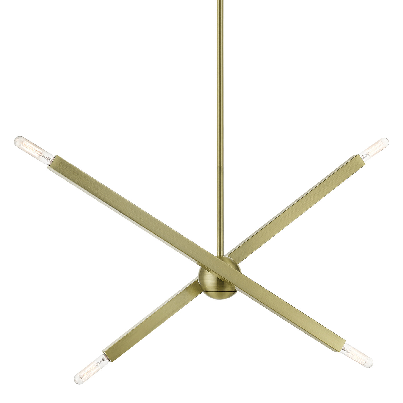 Photos - Chandelier / Lamp Livex Lighting 46983 Monaco 4 Light 28" Wide Sputnik Chandelier Antique Brass Indoor Lighting Chandeliers 46983-01