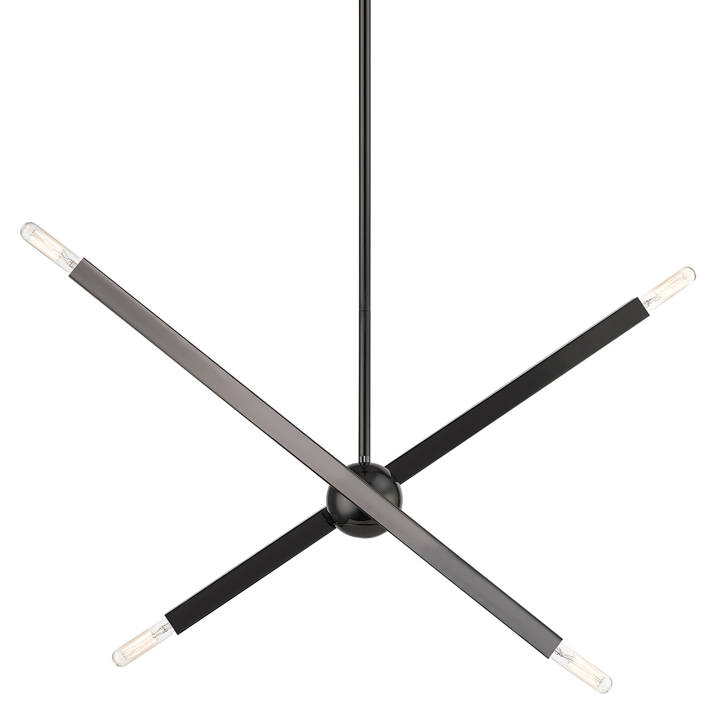 Photos - Chandelier / Lamp Livex Lighting 46983 Monaco 4 Light 28" Wide Sputnik Chandelier Black Chrome Indoor Lighting Chandeliers 46983-46