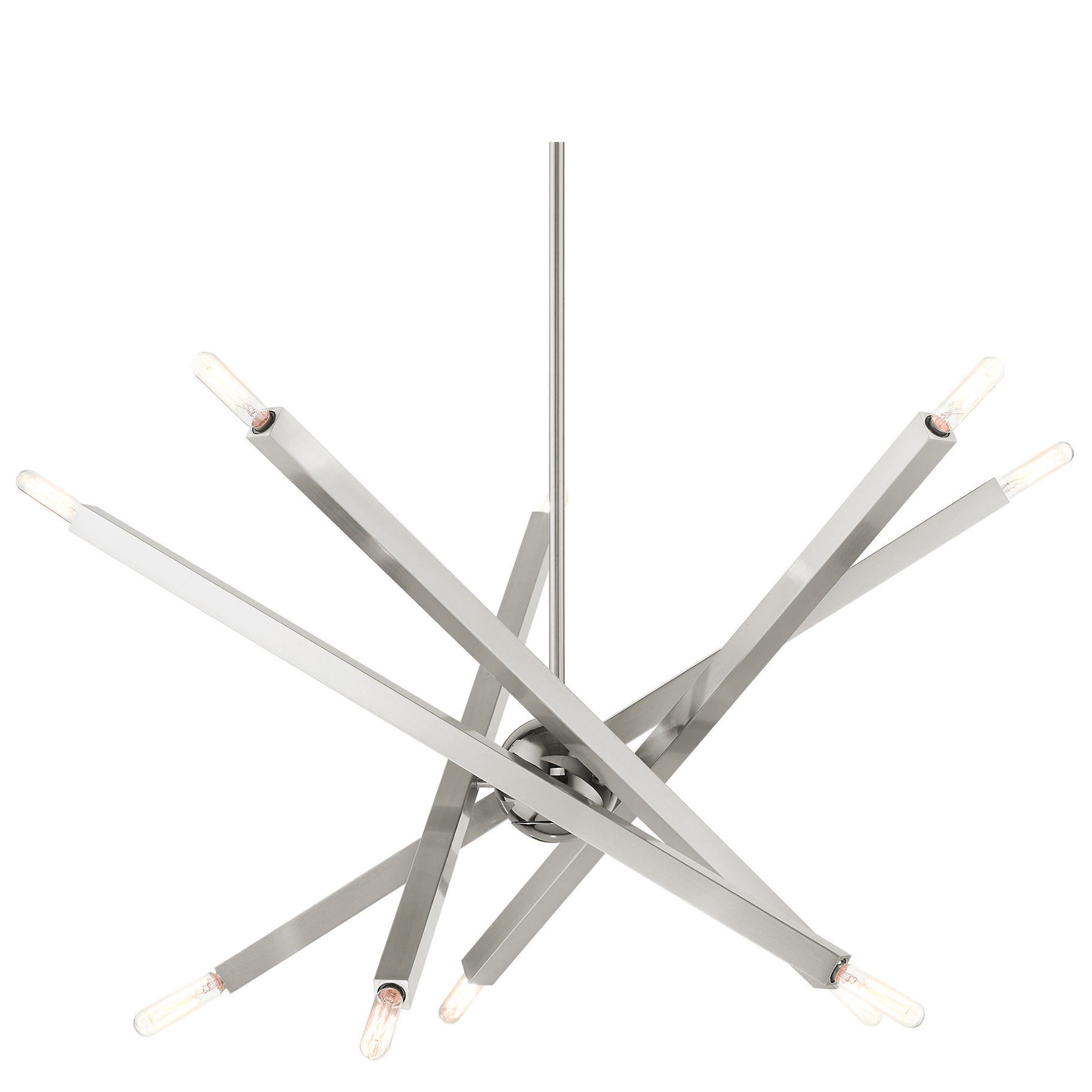 Photos - Chandelier / Lamp Livex Lighting 46986 Monaco 10 Light 32" Wide Chandelier Brushed Nickel Indoor Lighting Chandeliers 46986-91