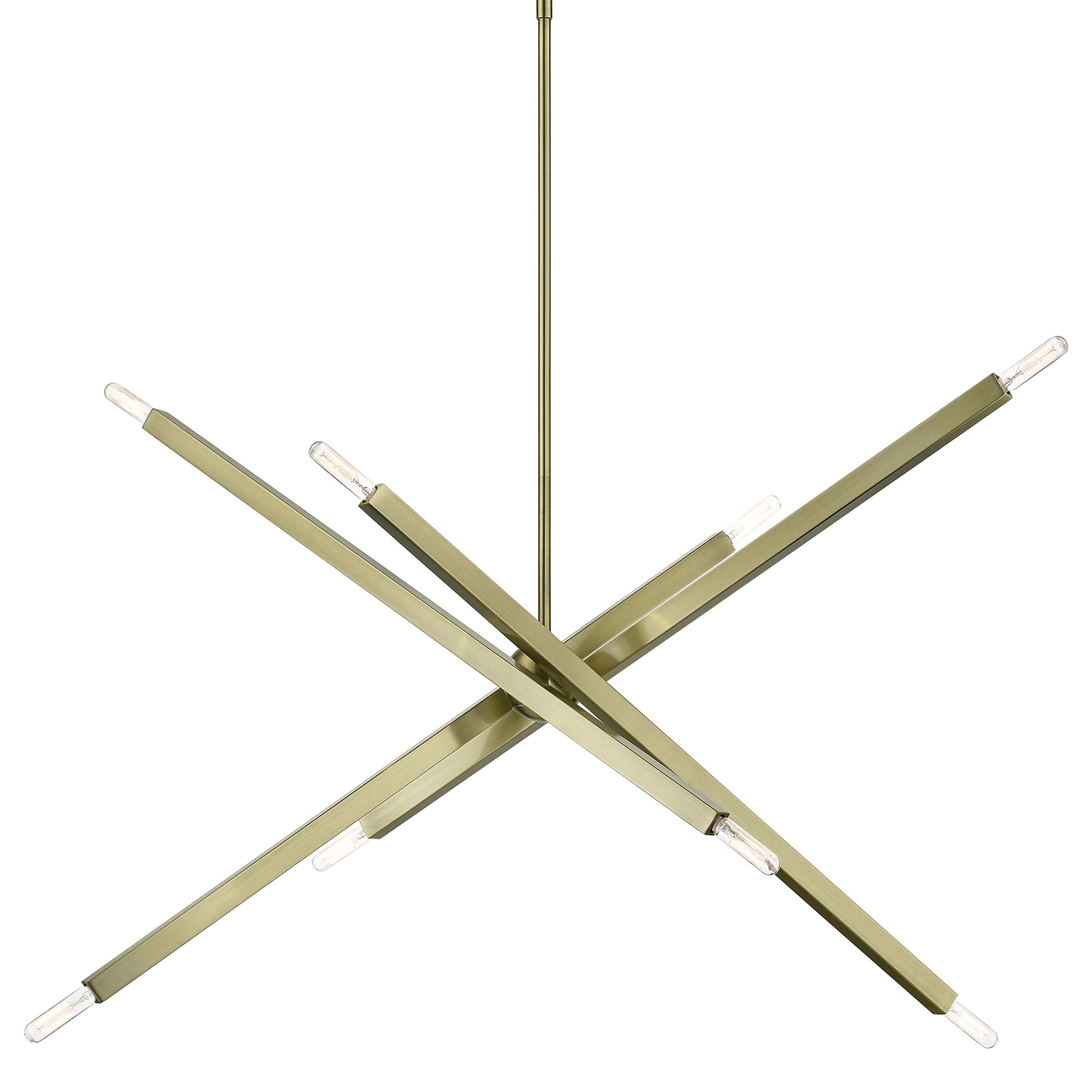 Photos - Chandelier / Lamp Livex Lighting 46987 Monaco 8 Light 35" Wide Sputnik Chandelier Antique Brass Indoor Lighting Chandeliers 46987-01
