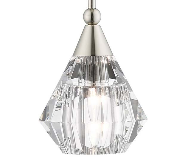Photos - Chandelier / Lamp Livex Lighting 47071 Brussels 7" Wide Crystal Mini Pendant Polished Nickel Indoor Lighting Pendants 47071-35