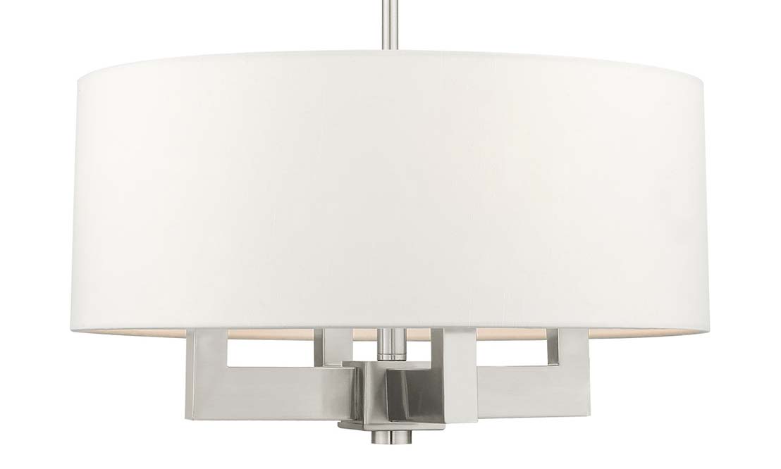 Photos - Chandelier / Lamp Livex Lighting 48784 Cresthaven 4 Light 18" Wide Multi Light Pendant Brushed Nickel Indoor Lighting Pendants 48784-91