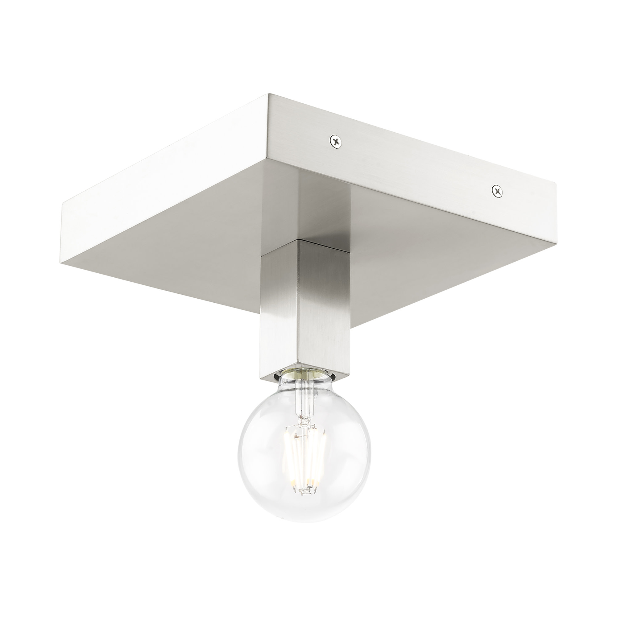 Photos - Chandelier / Lamp Livex Lighting 49210 Solna Single Light 9" Wide Flush Mount Ceiling Fixture Brushed Nickel Indoor Lighting Ceiling Fixtures