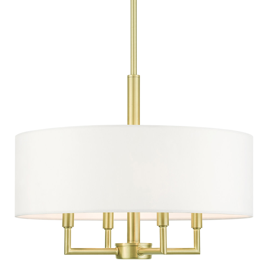 Photos - Chandelier / Lamp Livex Lighting 49374 Meridian 4 Light 18" Wide Drum Chandelier Satin Brass Indoor Lighting Chandeliers 49374-12