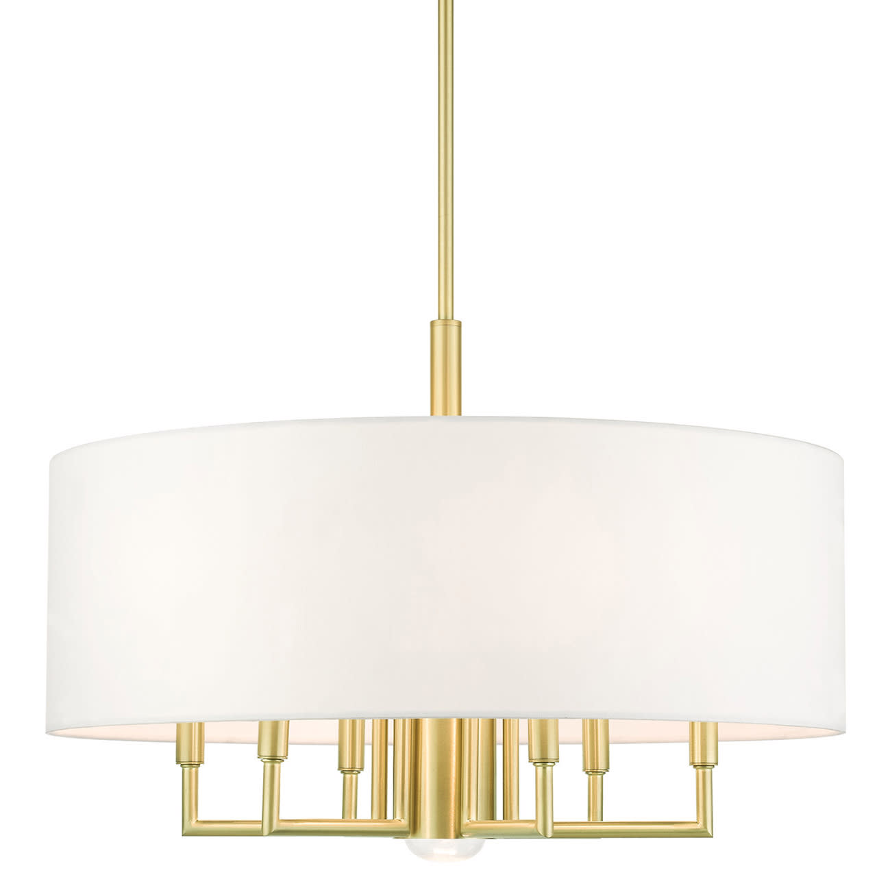 Photos - Chandelier / Lamp Livex Lighting 49376 Meridian 7 Light 24" Wide Drum Chandelier Satin Brass Indoor Lighting Chandeliers 49376-12