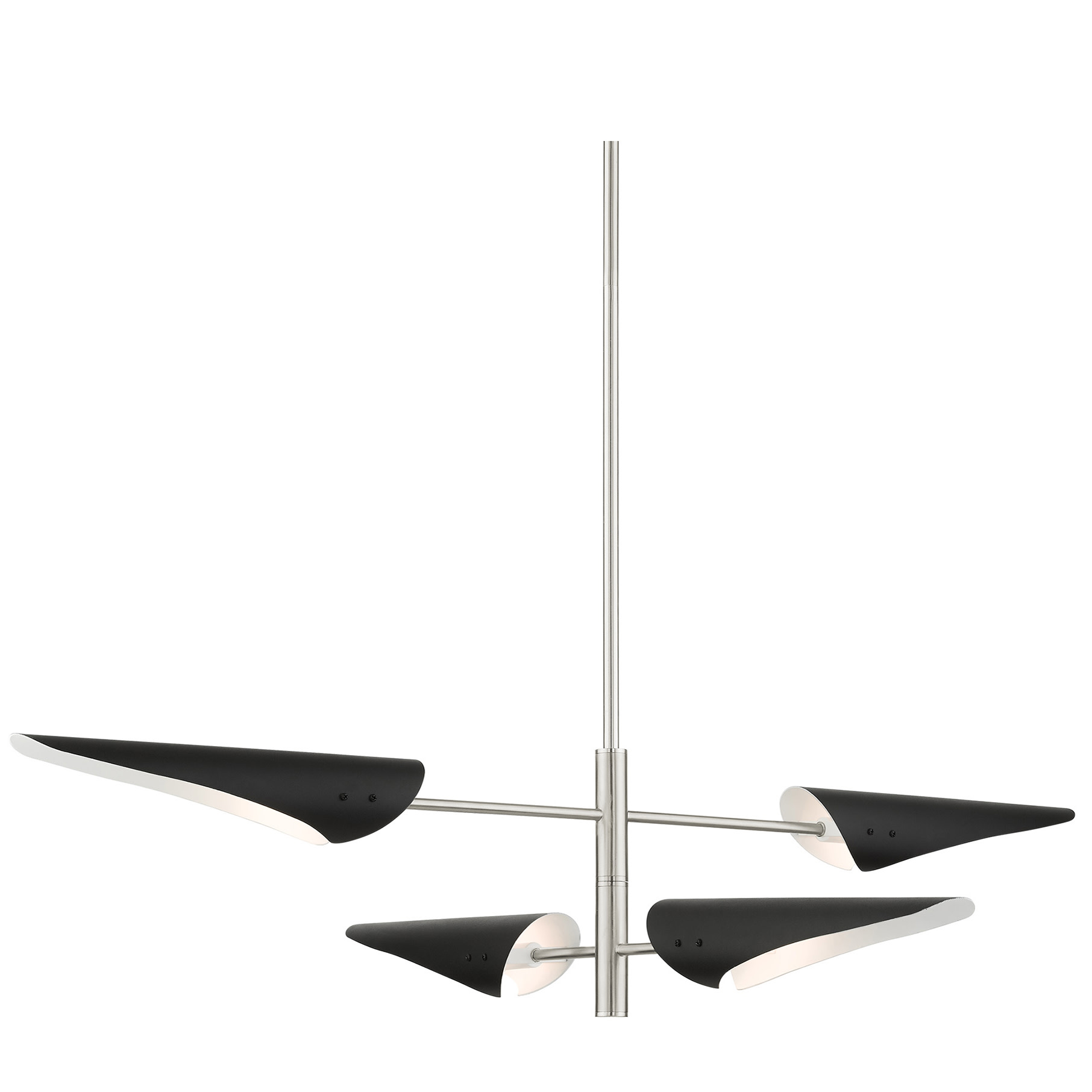 Photos - Chandelier / Lamp Wide Livex Lighting 49494 Capistrano 4 Light 49"  Linear Chandelier Brushed Nickel Indoor Lighting Chandeliers 49494-91 