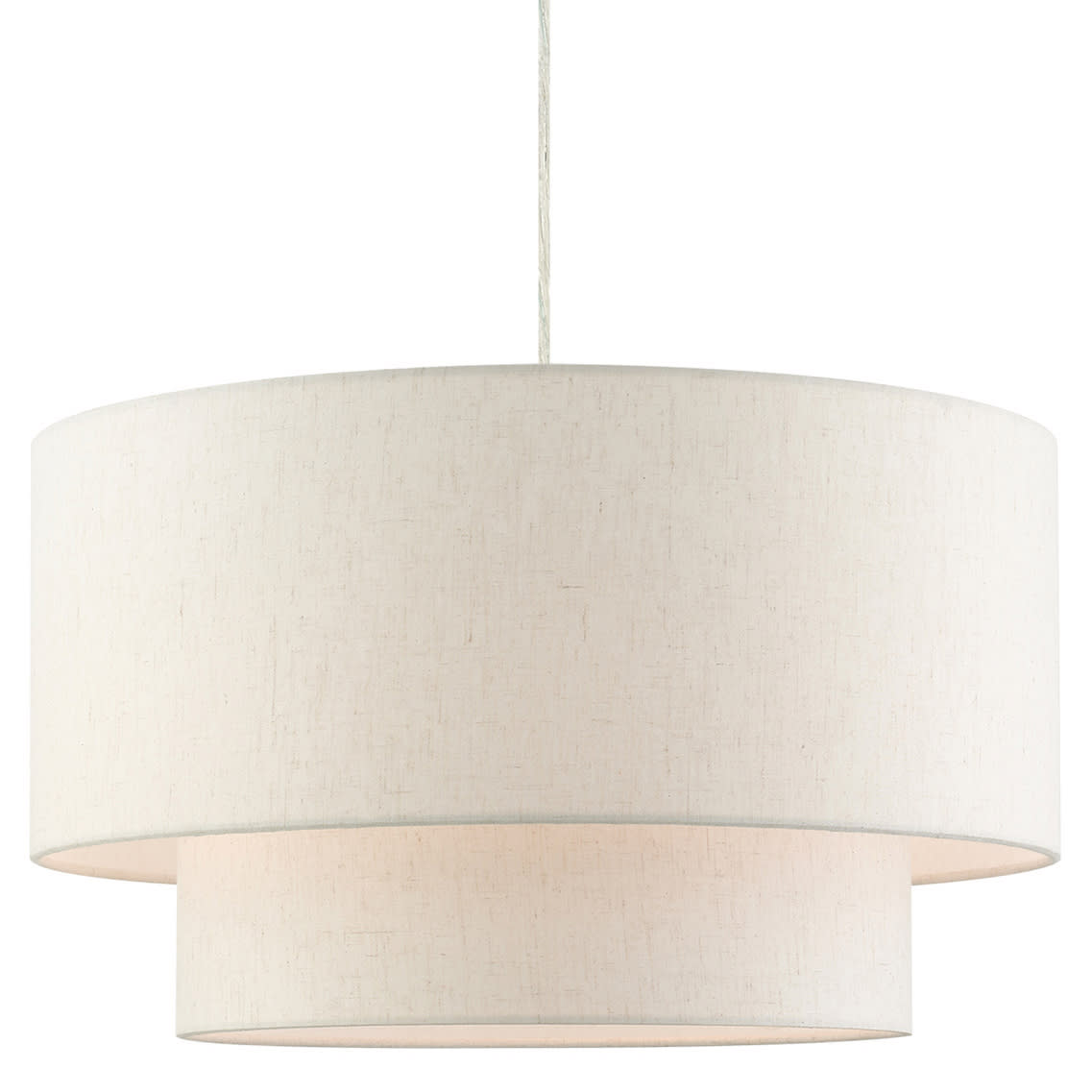 Photos - Chandelier / Lamp Wide Livex Lighting 49803 Meadow 3 Light 20"  Drum Chandelier Brushed Nickel Indoor Lighting Chandeliers 49803-91 