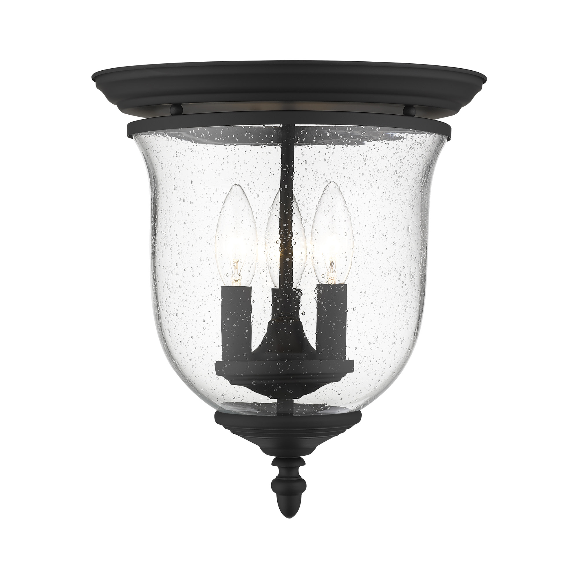 Photos - Chandelier / Lamp Legacy Livex Lighting 5024  3 Light Flush Mount Ceiling Fixture Black Indoor Lighting Ceiling Fixtures Flush Mount 5024-04 