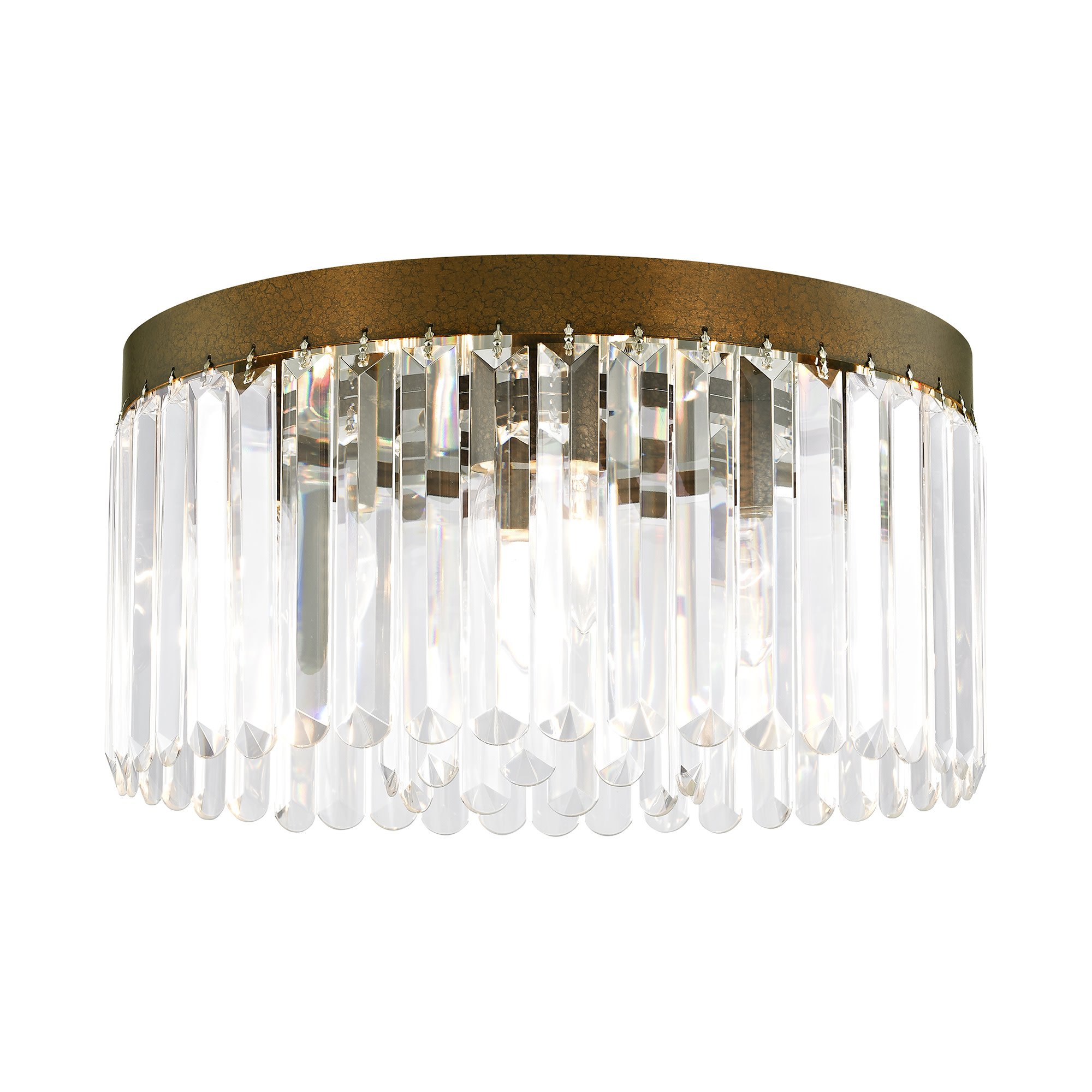 Photos - Chandelier / Lamp Ashton Livex Lighting 50554  5 Light 17" Wide Single Semi-Flush Ceiling Fixture with Clear Crystal Diffusers Hand Painted Pal 