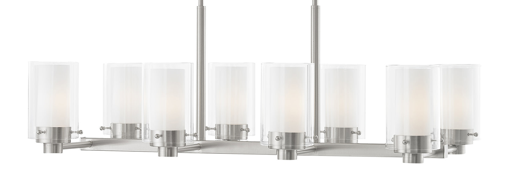 Photos - Chandelier / Lamp Livex Lighting 50678 Manhattan 8 Light 1 Tier Linear Chandelier Brushed Nickel Indoor Lighting Chandeliers 50678-91