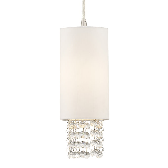 Photos - Chandelier / Lamp Carlisle Livex Lighting 51031  1 Light Mini Pendant with Crystal Accents Brushed Nickel Indoor Lighting Pendants 51031-91 