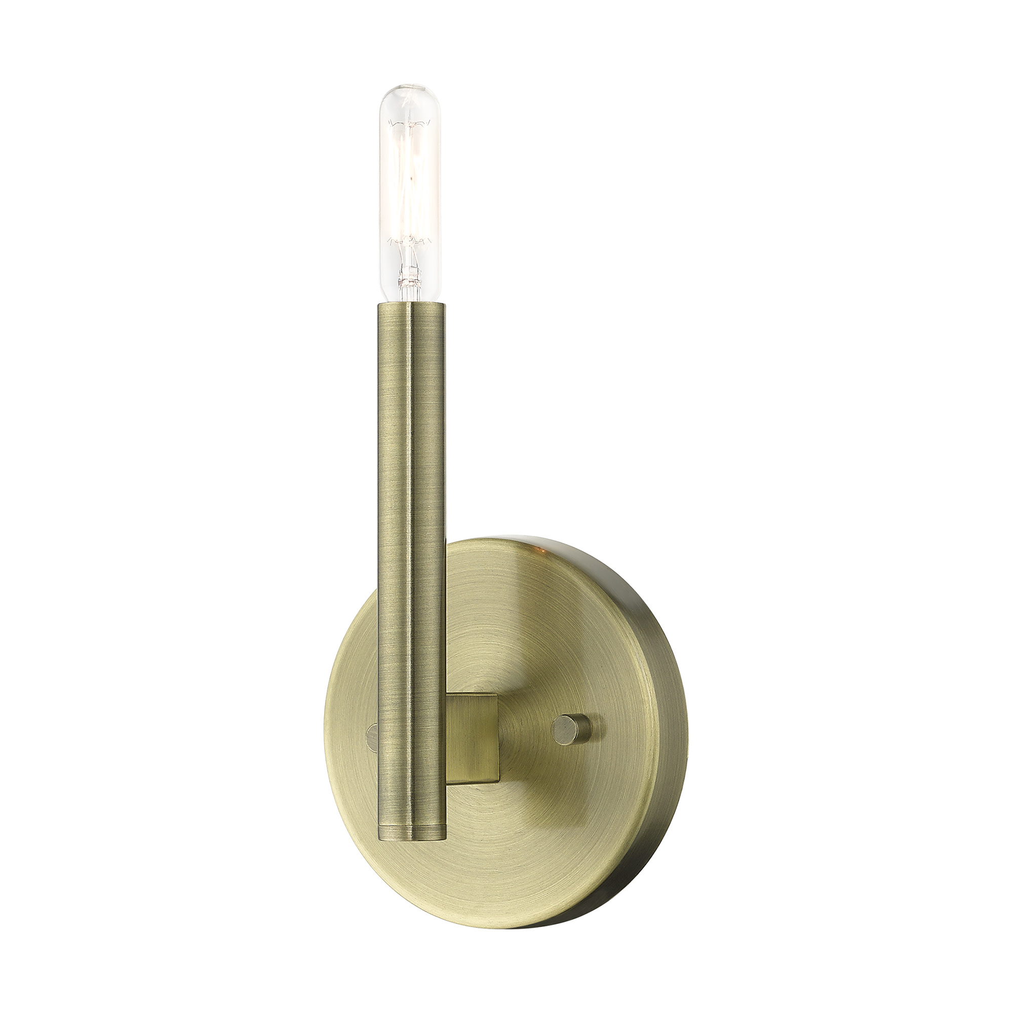 Photos - Chandelier / Lamp Livex Lighting 51171 Copenhagen 8" Tall Wall Sconce Antique Brass Indoor Lighting Wall Sconces 51171-01