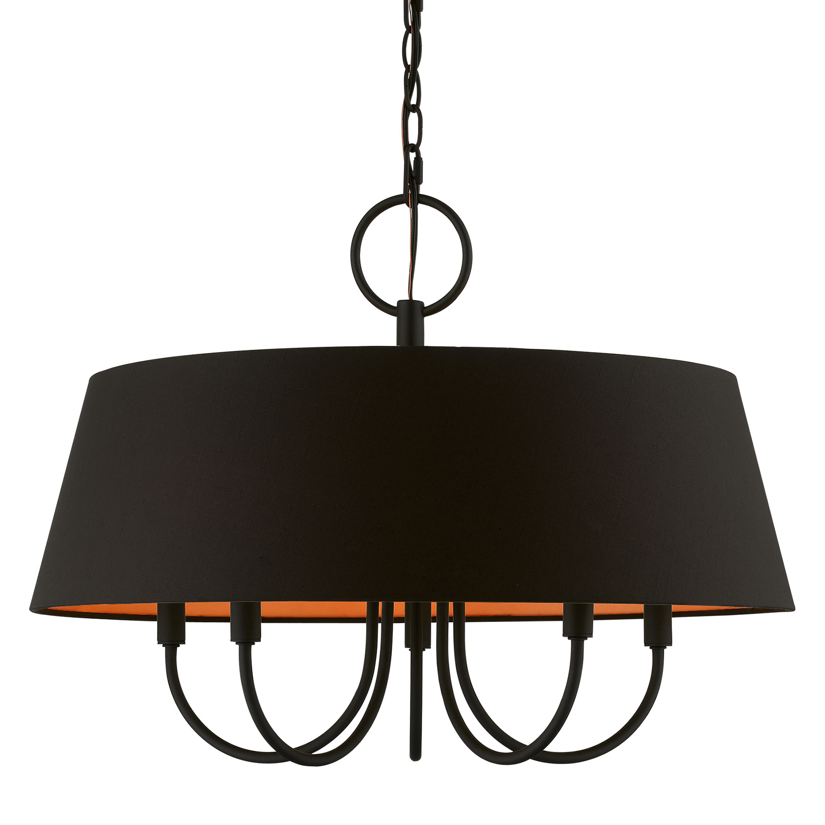 Photos - Chandelier / Lamp Palma Livex Lighting 51355  5 Light 23" Wide Taper Candle Drum Chandelier Black Indoor Lighting Chandeliers 51355-04 