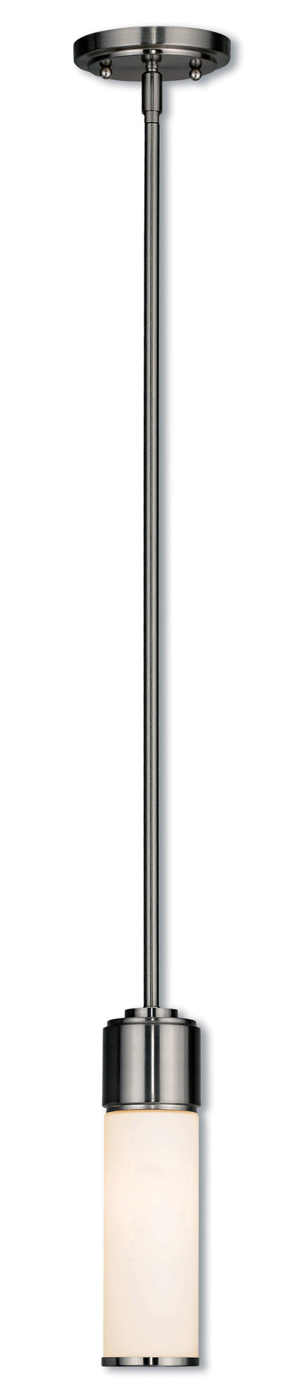 Photos - Chandelier / Lamp Weston Livex Lighting 52111  1 Light Mini Pendant with Hand-Blown Glass Shade Brushed Nickel Indoor Lighting Pendants 52111-9 