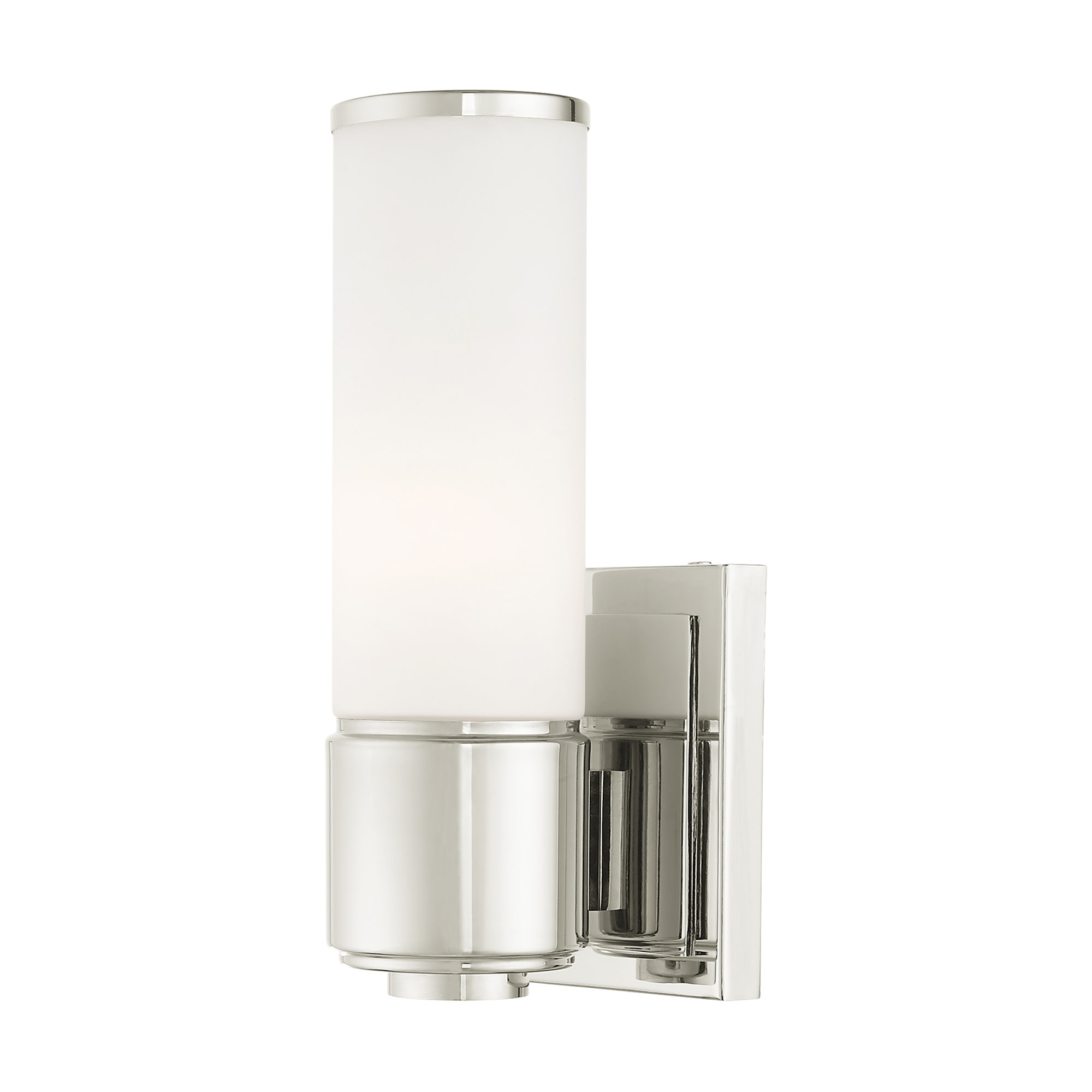 Photos - Chandelier / Lamp Weston Livex Lighting 52121 1 Light Bathroom Sconce with Hand-Blown Glass Shade Polished Nickel Indoor Lighting Bathroom Fix