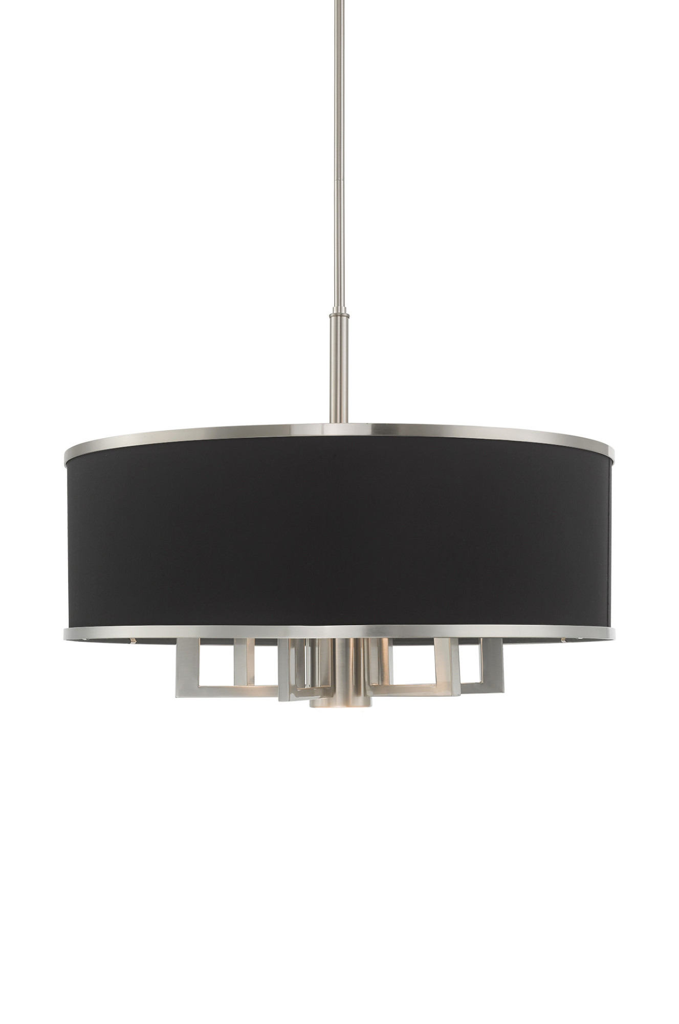 Photos - Chandelier / Lamp Park Livex Lighting 60406  Ridge 7 Light 24" Wide Drum Chandelier Brushed Nickel Indoor Lighting Chandeliers 60406-91 