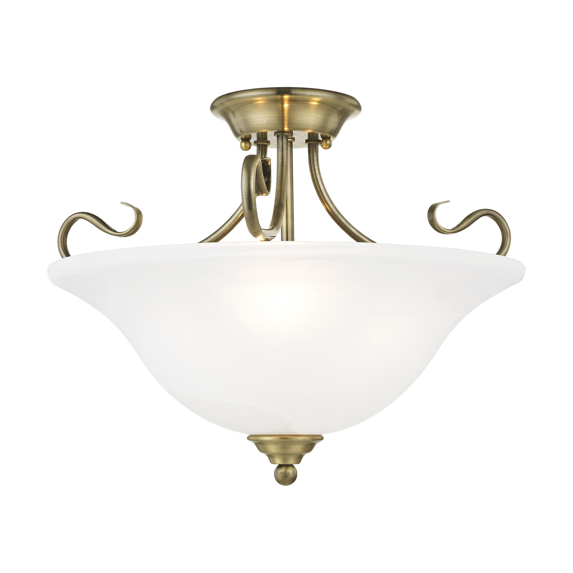 Photos - Chandelier / Lamp Coronado Livex Lighting 6130  3 Light Semi-Flush Ceiling Fixture Antique Brass Indoor Lighting Ceiling Fixtures Semi-Flush 61 