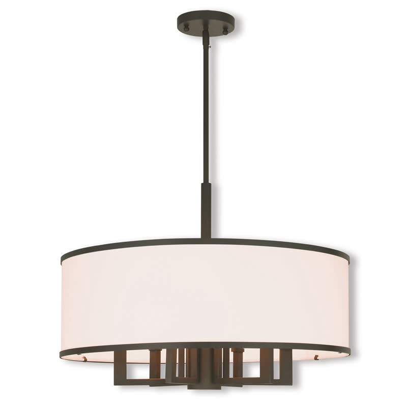 Photos - Chandelier / Lamp Park Livex Lighting 62616  Ridge 7 Light 24" Wide Drum Chandelier Bronze Indoor Lighting Chandeliers 62616-07 