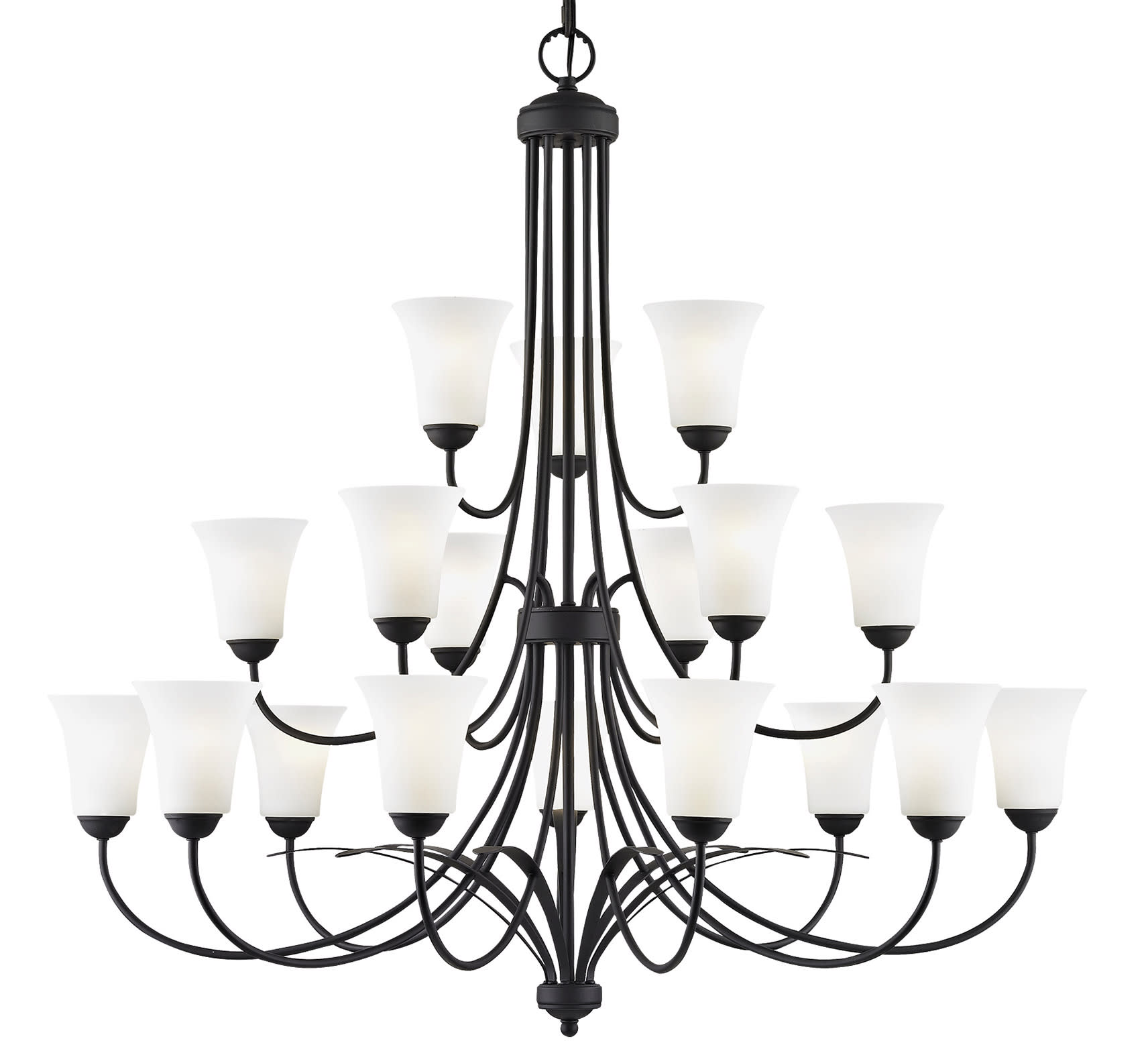 Photos - Chandelier / Lamp UP3D Livex Lighting 6479 Ridgedale Up Lighting 3 Tier Chandelier with 18 Lights Black Indoor Lighting Chandeliers 6479-04 