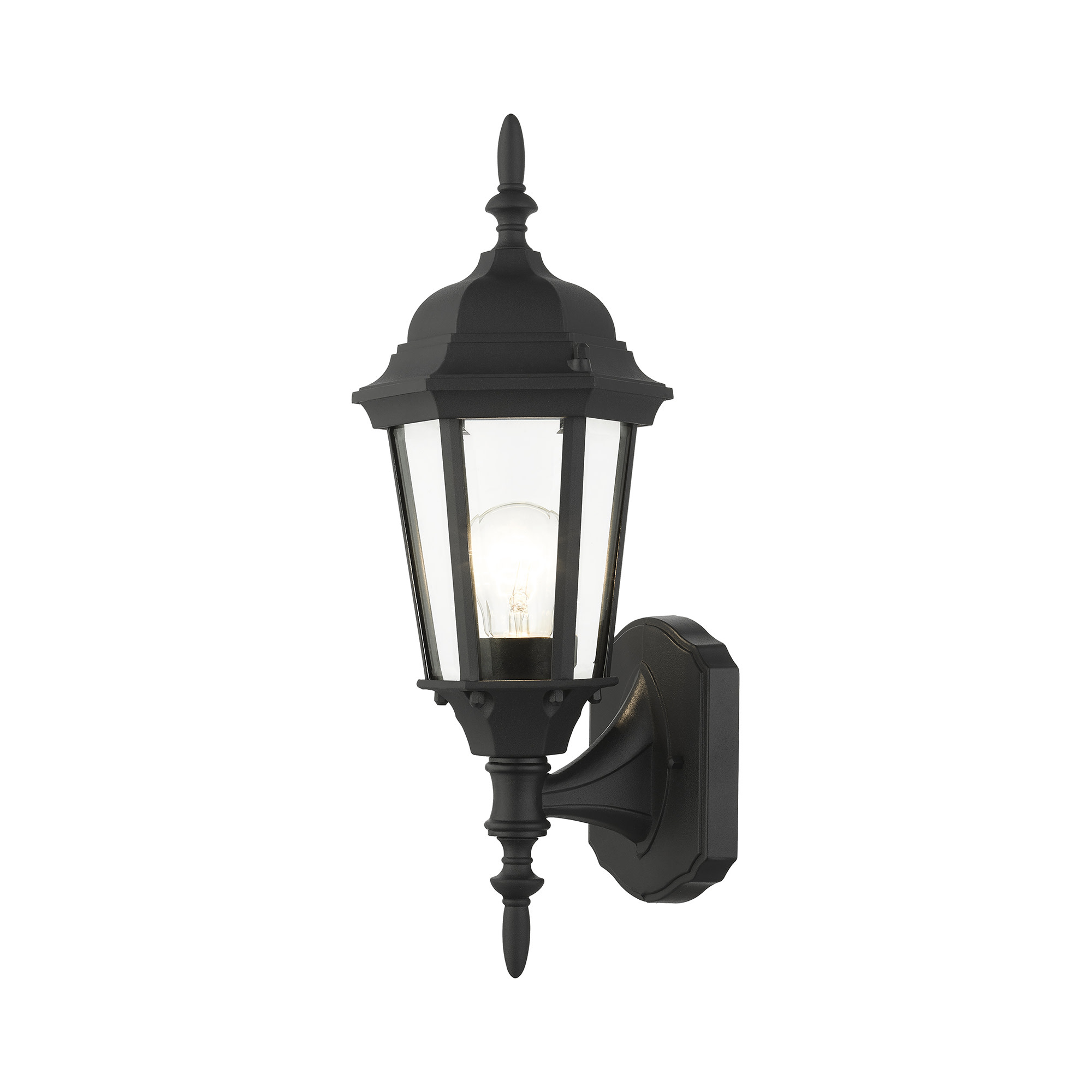 Photos - Floodlight / Street Light Hamilton Livex Lighting 7551  17" Tall Outdoor Wall Sconce Textured Black Outdoor Lighting Wall Sconces 7551-14 