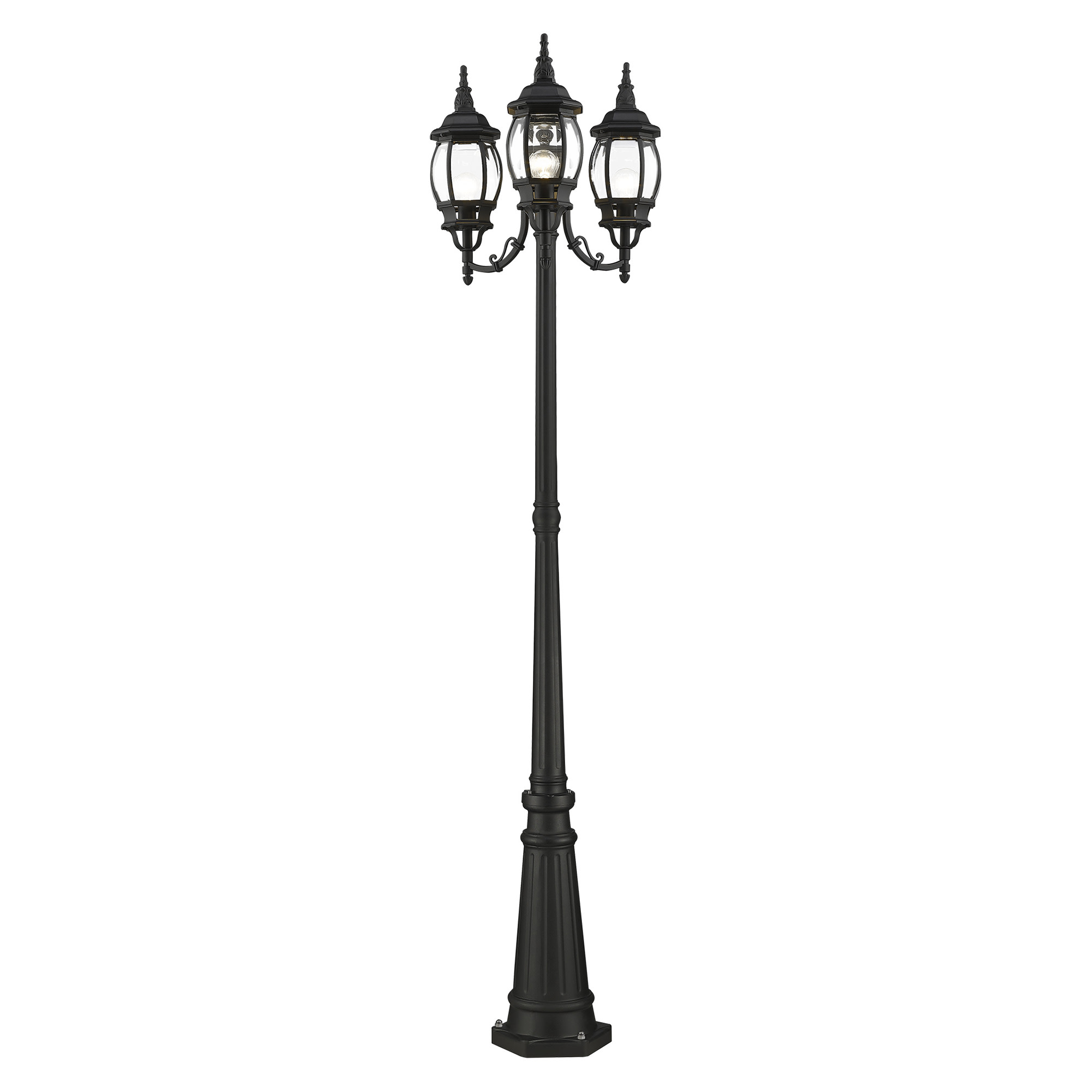 Photos - Floodlight / Street Light Livex Lighting 7710 Frontenac 3 Light 84" Tall Outdoor Multi Head Post Light Textured Black Outdoor Lighting Post Lights Pos