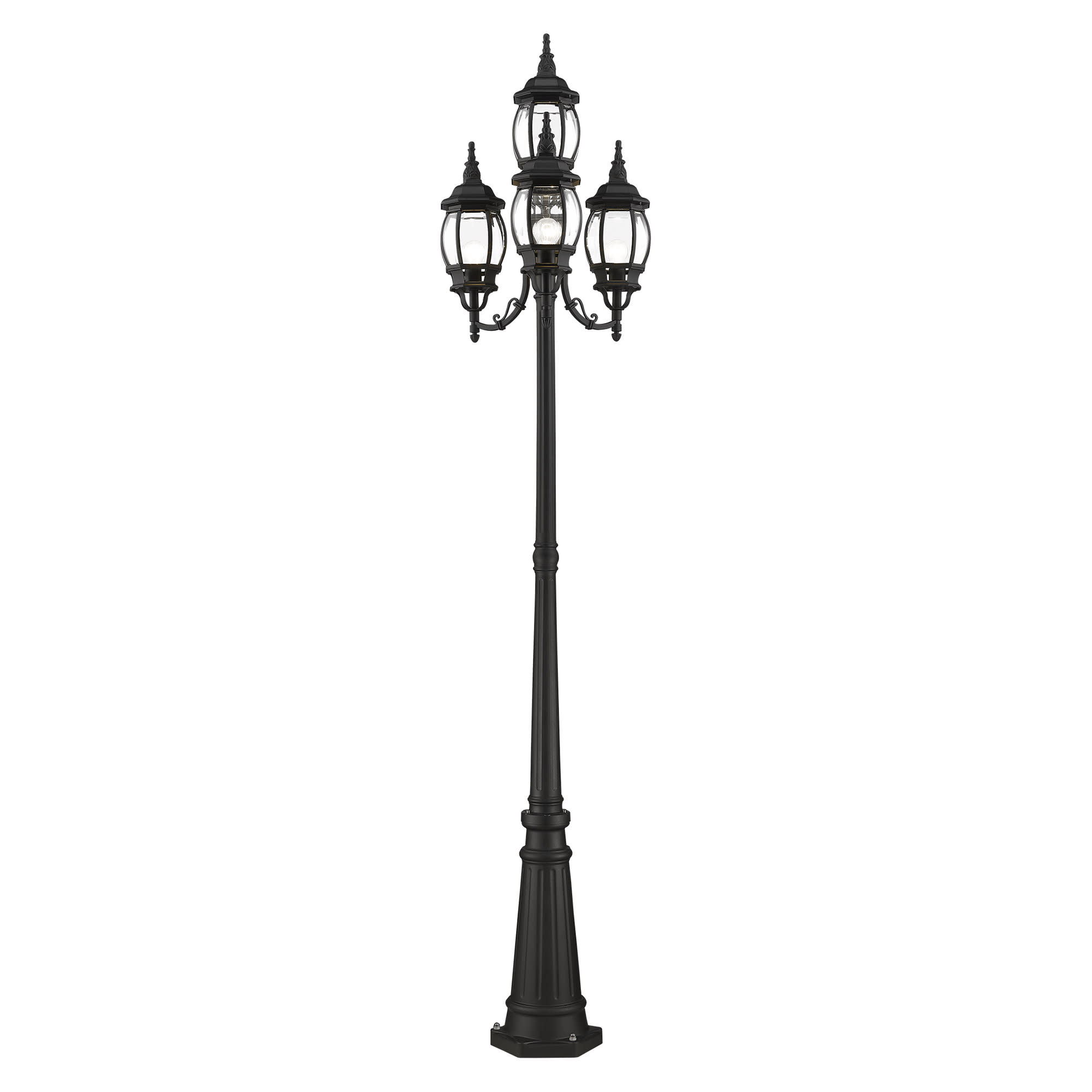 Photos - Floodlight / Street Light Livex Lighting 7711 Frontenac 4 Light 93" Tall Outdoor Multi Head Post Light Textured Black Outdoor Lighting Post Lights Pos