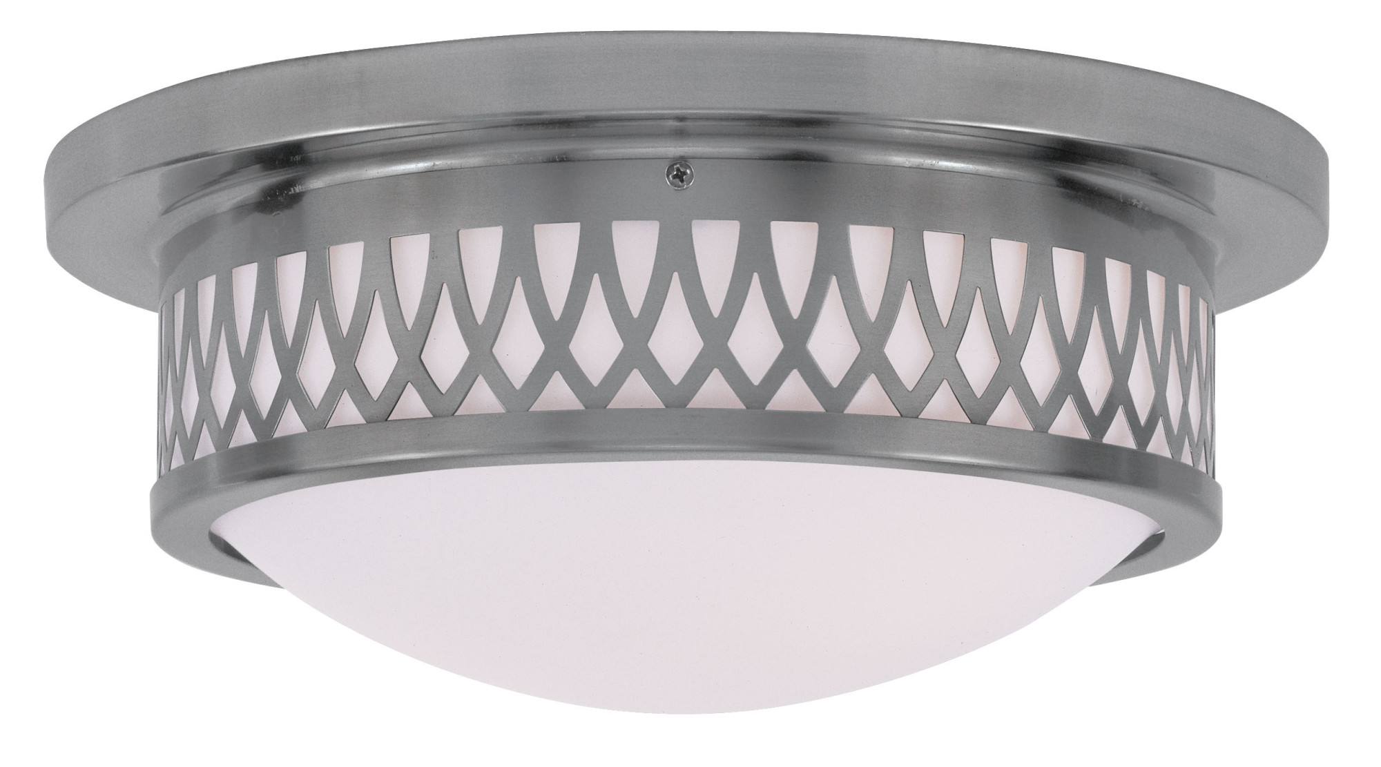 Photos - Chandelier / Lamp Livex Lighting 7352 Westfield Flush Mount Ceiling Fixture with 2 Lights Brushed Nickel Indoor Lighting Ceiling Fixtures Flus