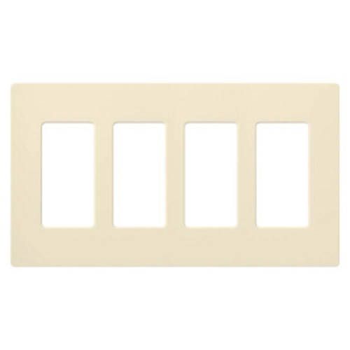 Photos - Socket Lutron CW-4 Claro Quadruple Gang Designer Wall Plate Almond Wall Controls Wall Plates Outlet Plates CW-4-AL 