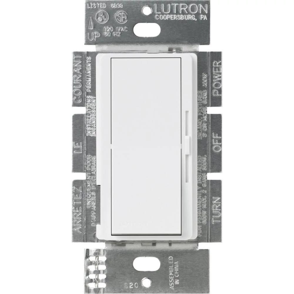Lutron DVFSQ-F Diva 1.5 Ampere 120 Volt Single Pole/3-Way Quiet 3 Speed Fan Control White Lighting Accessories and Parts Ceiling Fan Accessories Wall