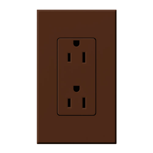 Photos - Socket Lutron NTR-15 Architectural 125 Volt 15 Ampere Duplex Receptacle for Non-Dimming Use Sienna Wall Controls Electrical Outlets 