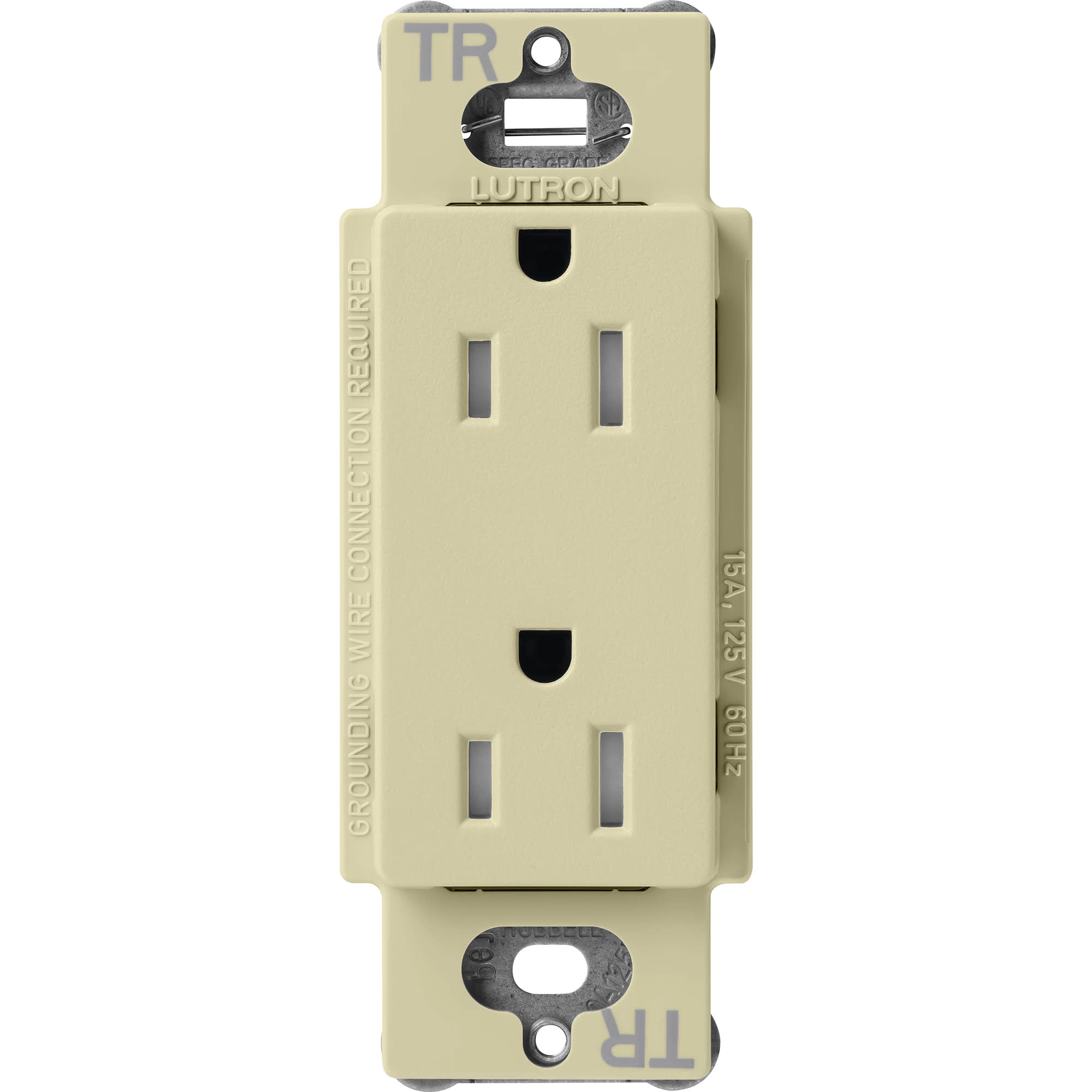 Photos - Socket Lutron SCRS-15-TR Claro 15A Tamper-Resistant Duplex Receptacle Decorator-Style Outlet Sage Wall Controls Electrical Outlets 