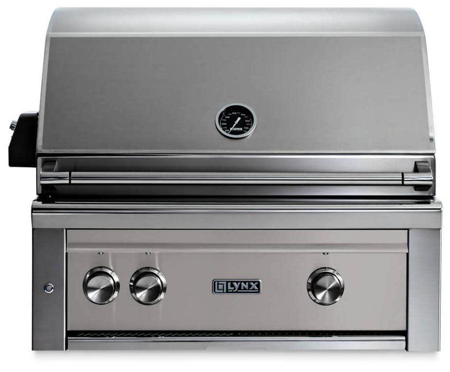 Lynx L30ATRLSLP Professional 30 Inch Built-In Grill with 840 sq. in. Cooking Surface, 2 Trident Burners, Dual Position Rotisserie, Halogen Lighting (Limestone, Liquid Propane)