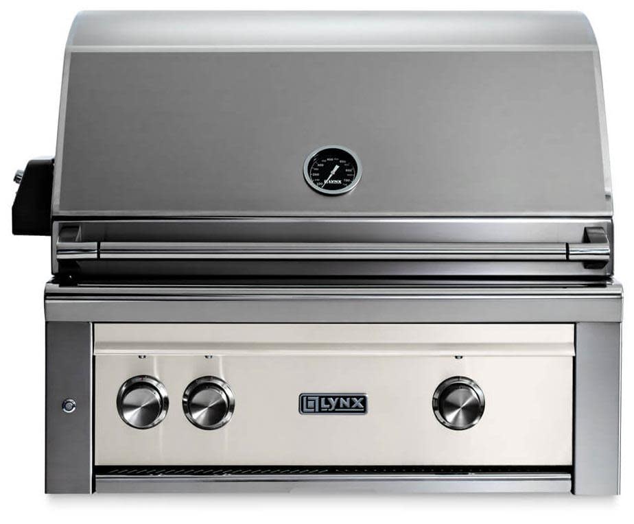 Lynx L30R3GLNG Professional 30 inch Built-In Grill with 840 sq. in. Cooking Area, 50000 Total BTU, Temperature Gauge, Hot Surface Ignition System Lights Burners, Heat-Stabilizing Design (Glacier, Natural Gas)