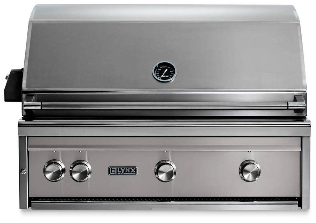 Lynx L36R3LSLP Professional 36 inch Built-In Gas Grill with 935 sq. in. Cooking Area, 75000 Total BTU, Temperature Gauge, Hot Surface Ignition System Lights Burners, Heat-Stabilizing Design (Limestone, Liquid Propane)