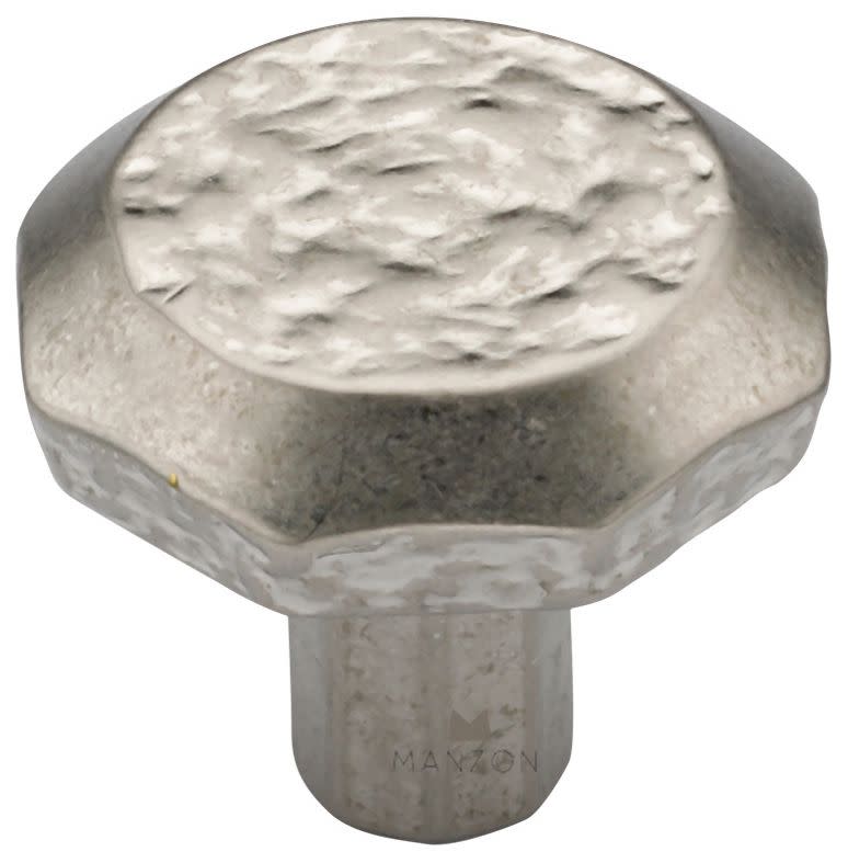 Photos - Furniture Hardware Mystic Manzoni MG0761-000 1-1/4" Distressed Geometric Cabinet Knob - Made in Italy Vintage Nickel Cabinet Hardware Knobs Geo