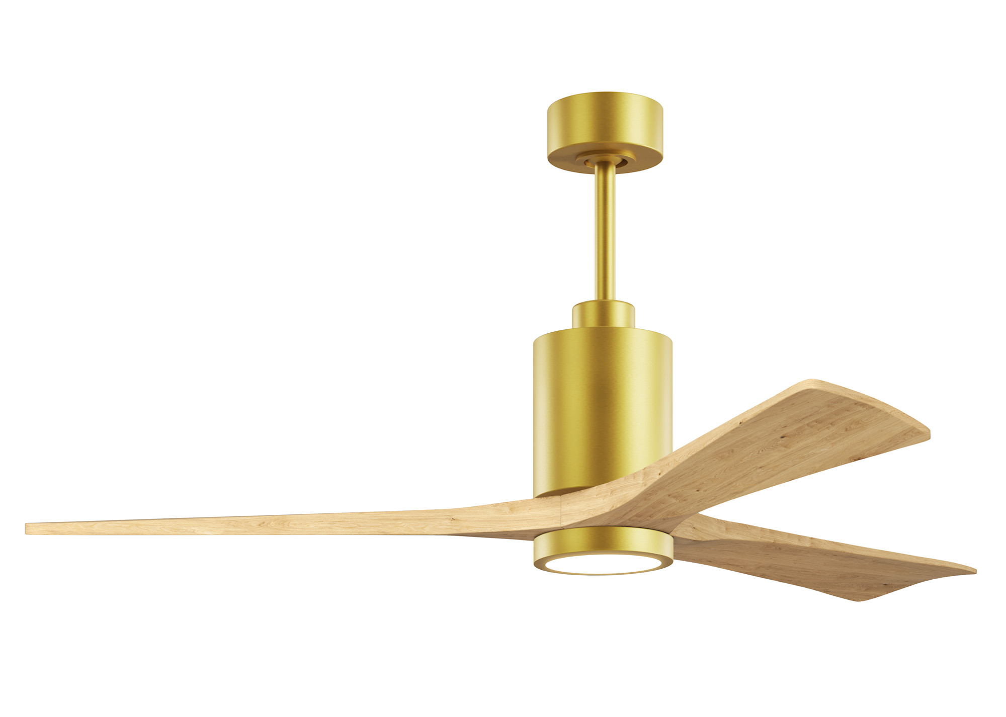 Photos - Fan Matthews  Company PA3-60 Patricia-3 60" 3 Blade Indoor LED Ceiling  Brushed Brass / Light Maple Tone s Ceiling s
