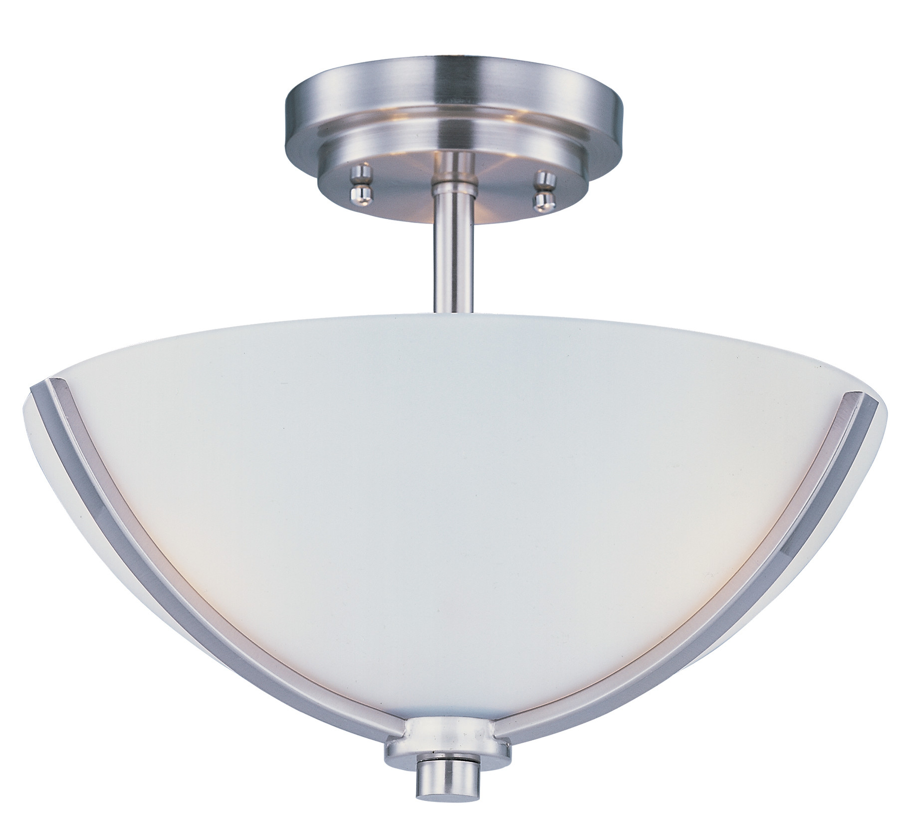 Photos - Chandelier / Lamp MAXIM 20031 Deven 3 Light 14" Wide Semi-flush Bowl Ceiling Fixture Satin Nickel / Satin White Indoor Lighting Ceiling Fixtur 