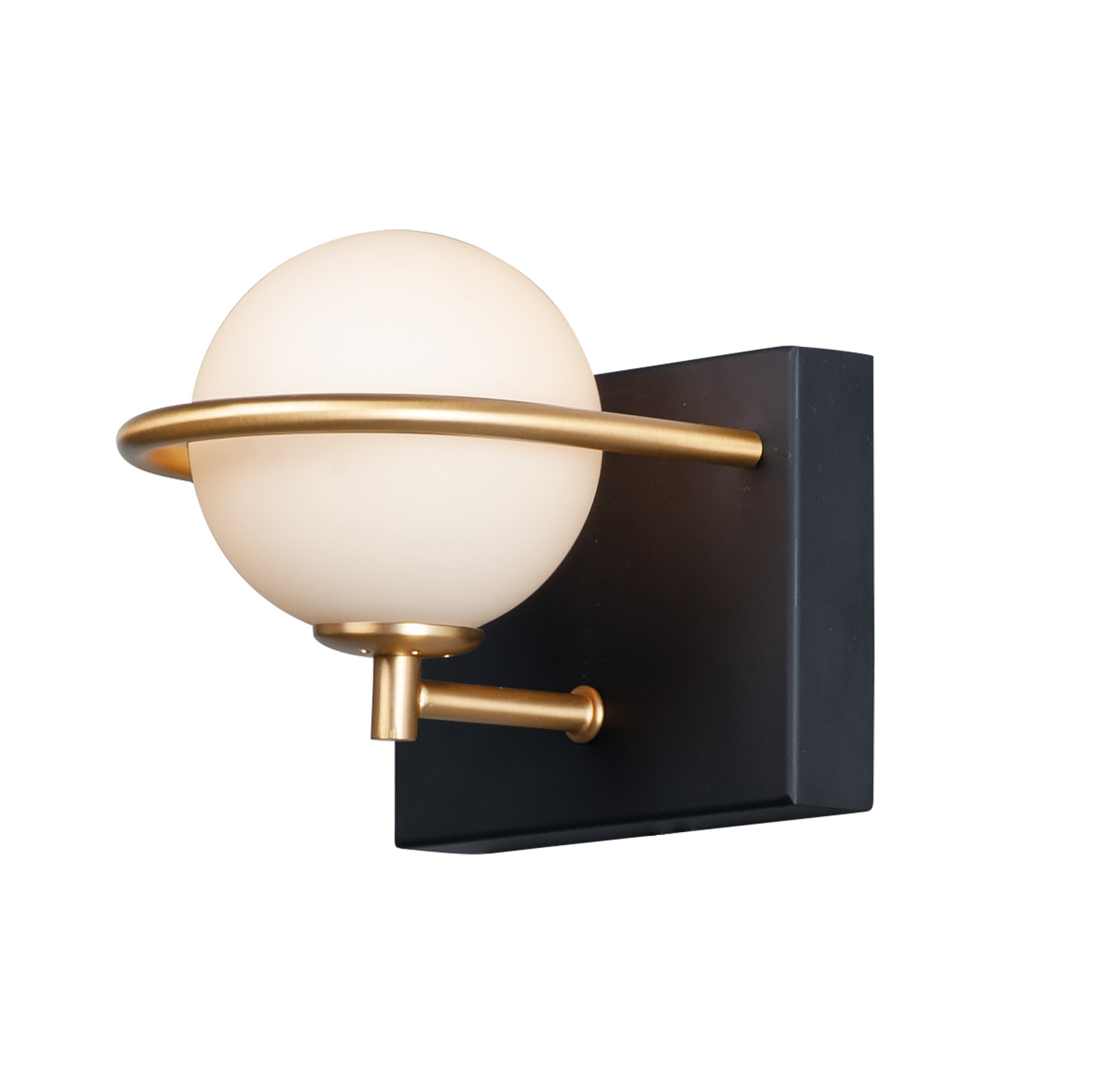 Photos - Chandelier / Lamp MAXIM 21601 Revolve 6" Tall LED Bathroom Sconce Black / Gold / Satin White Glass Indoor Lighting Bathroom Fixtures Bathroom 