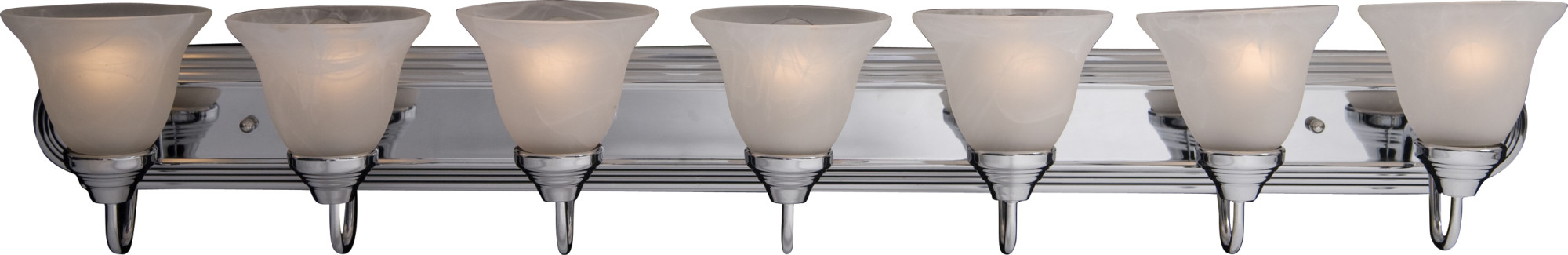Photos - Chandelier / Lamp MAXIM 8016 Essentials 48" Wide Bath Light Polished Chrome / Marble Glass Indoor Lighting Bathroom Fixtures Vanity Light 8016 