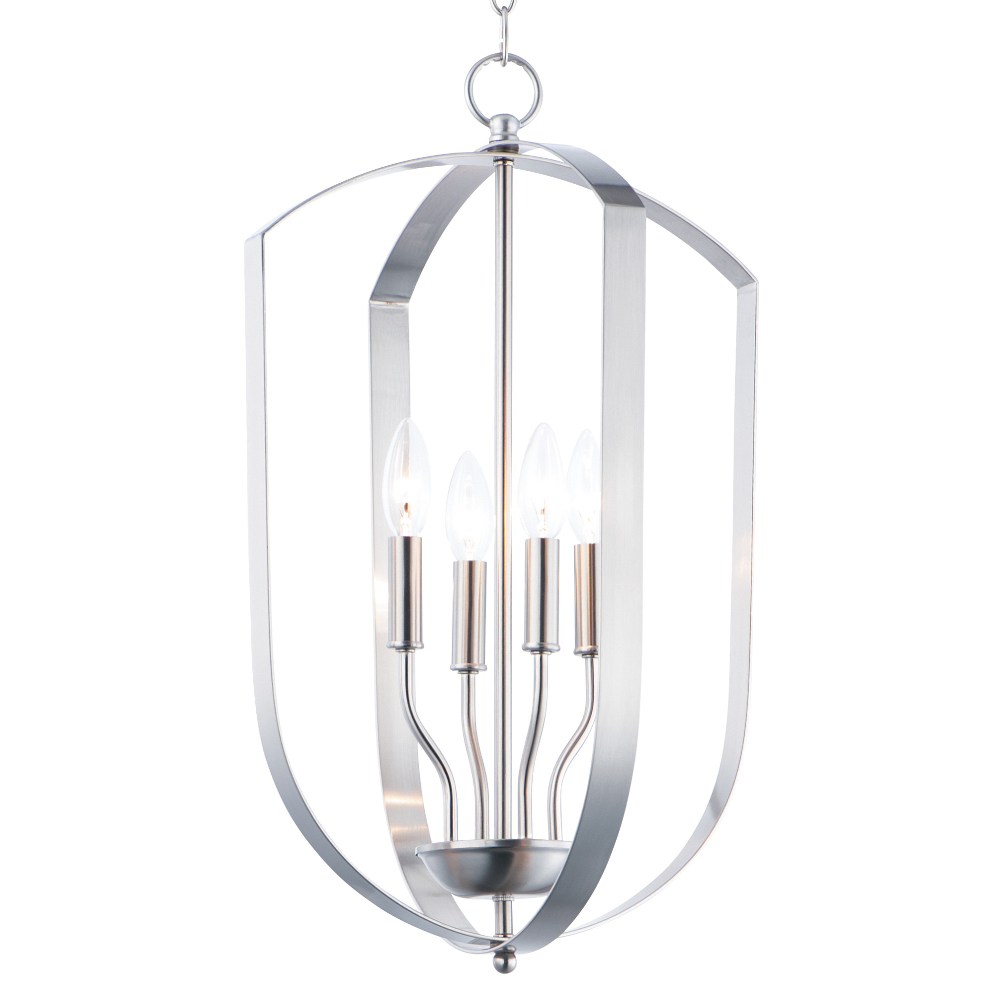 Photos - Chandelier / Lamp MAXIM 10034 Provident 4 Light 15" Wide Taper Candle Pendant Satin Nickel Indoor Lighting Pendants 10034SN 