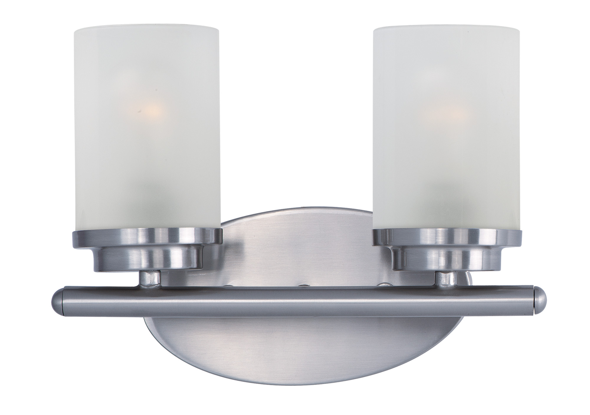 Photos - Chandelier / Lamp MAXIM 10212 Corona 12" Wide Bath Light Satin Nickel / Frosted Glass Indoor Lighting Bathroom Fixtures Vanity Light 10212FTSN