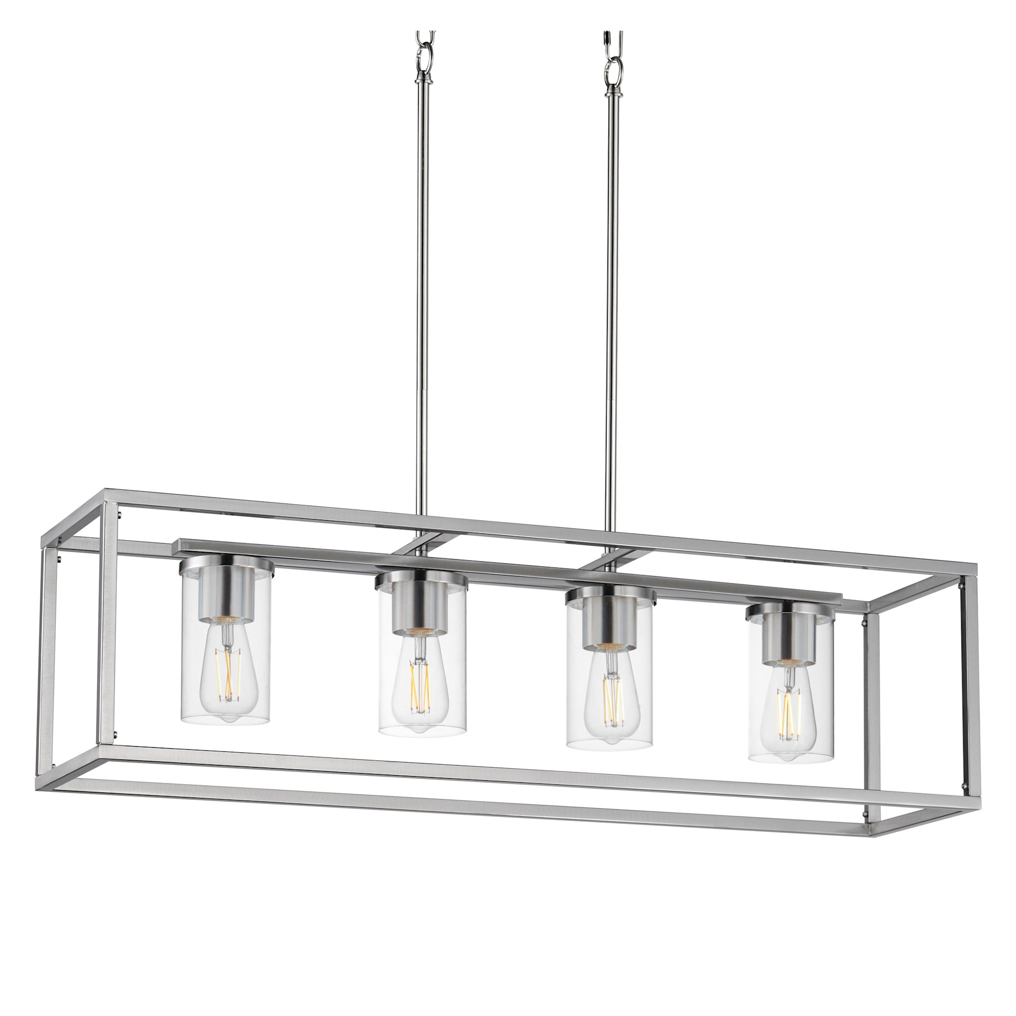 Photos - Chandelier / Lamp MAXIM 10288 Lateral 4 Light 36" Wide Multi Light Pendant Satin Nickel / Clear Indoor Lighting Pendants 10288CLSN 