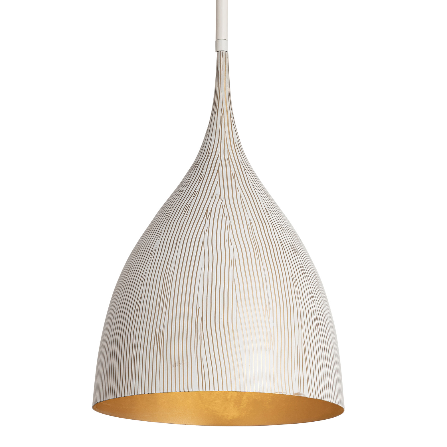 Photos - Chandelier / Lamp MAXIM 10912 Fleur 12" Wide Pendant with Hand-Spun Metal Shade White / Gold Indoor Lighting Pendants 10912WTGLD