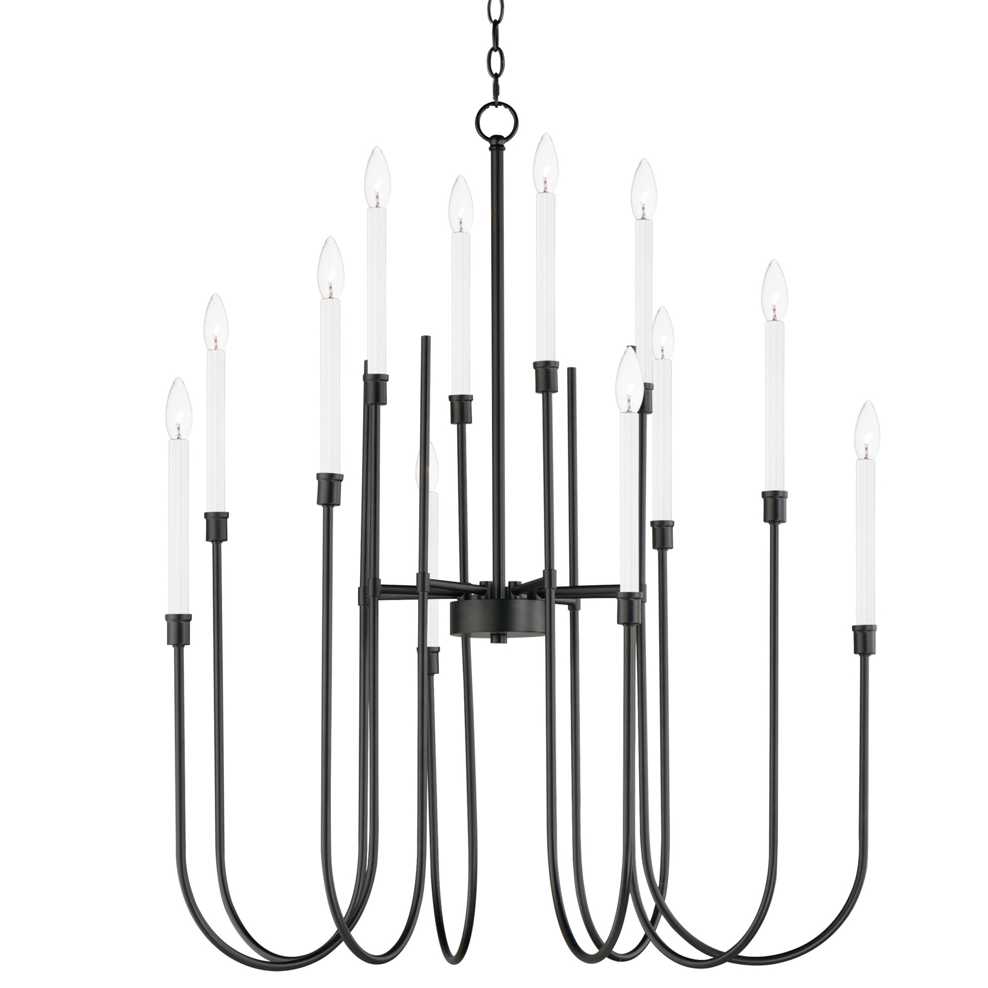 Photos - Chandelier / Lamp MAXIM 11286 Tux 12 Light 36" Wide Taper Candle Style Chandelier Black Indoor Lighting Chandeliers 11286BK