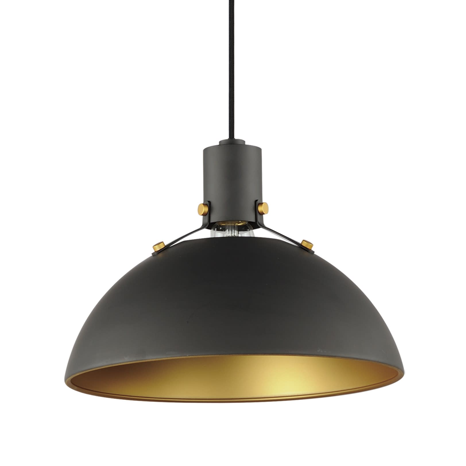 Photos - Chandelier / Lamp MAXIM 12042 Dawn 12" Wide Pendant Antique Brass / Black Indoor Lighting Pendants 12042ABBK 